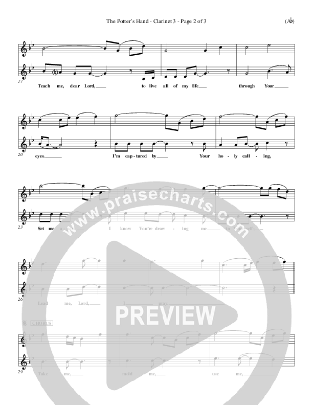 The Potter's Hand Clarinet 3 (Darlene Zschech)