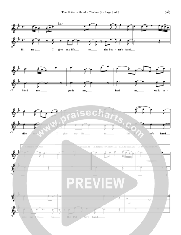 The Potter's Hand Clarinet 3 (Darlene Zschech)