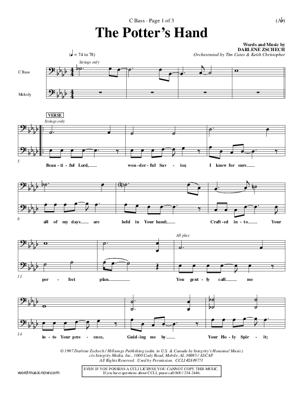 The Potter's Hand Contrabass (Darlene Zschech)