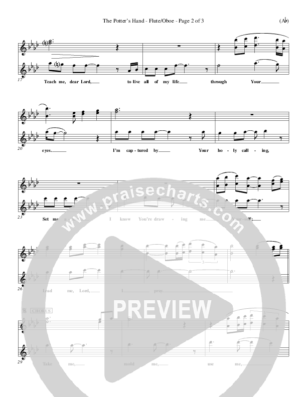 The Potter's Hand Flute/Oboe (Darlene Zschech)