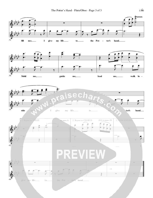 The Potter's Hand Flute/Oboe (Darlene Zschech)