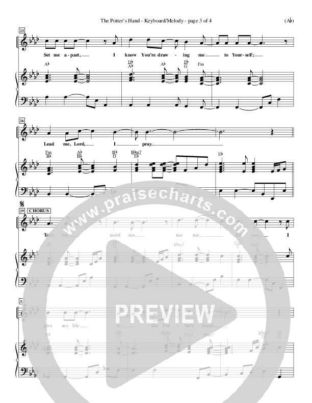 The Potter's Hand Lead Sheet (Darlene Zschech)