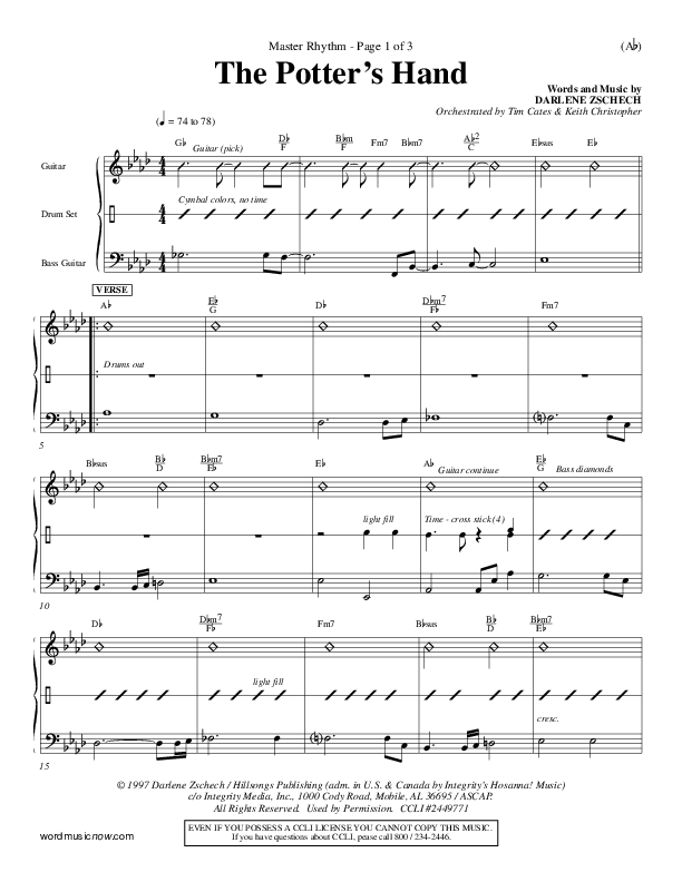 The Potter's Hand Rhythm Chart (Darlene Zschech)