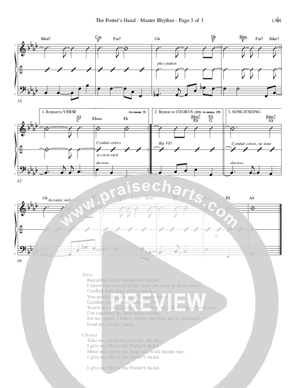 The Potter's Hand Rhythm Chart (Darlene Zschech)