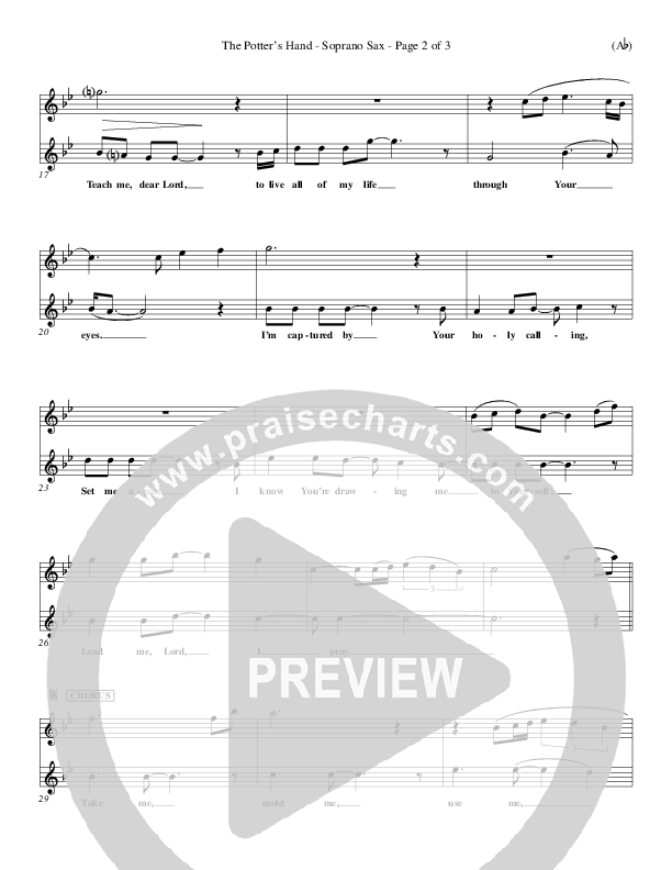 The Potter's Hand Soprano Sax (Darlene Zschech)