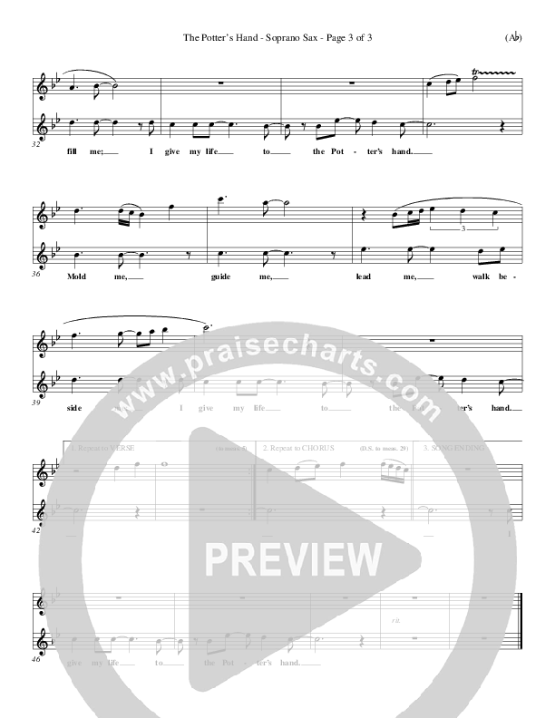 The Potter's Hand Soprano Sax (Darlene Zschech)