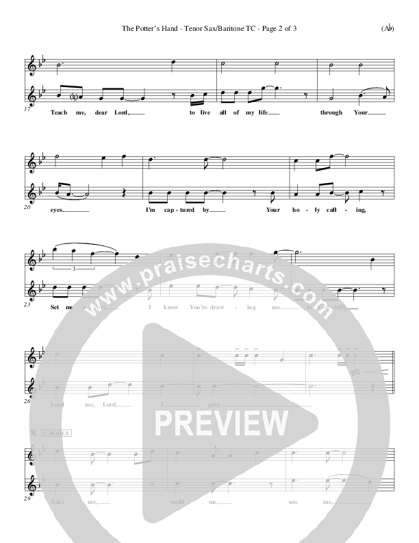 The Potter's Hand Tenor Sax/Baritone T.C. (Darlene Zschech)