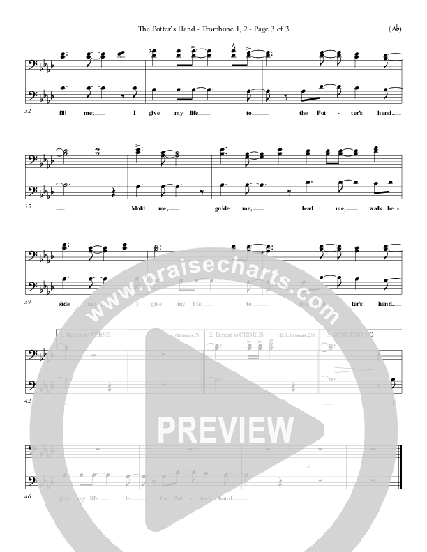 The Potter's Hand Trombone 1/2 (Darlene Zschech)