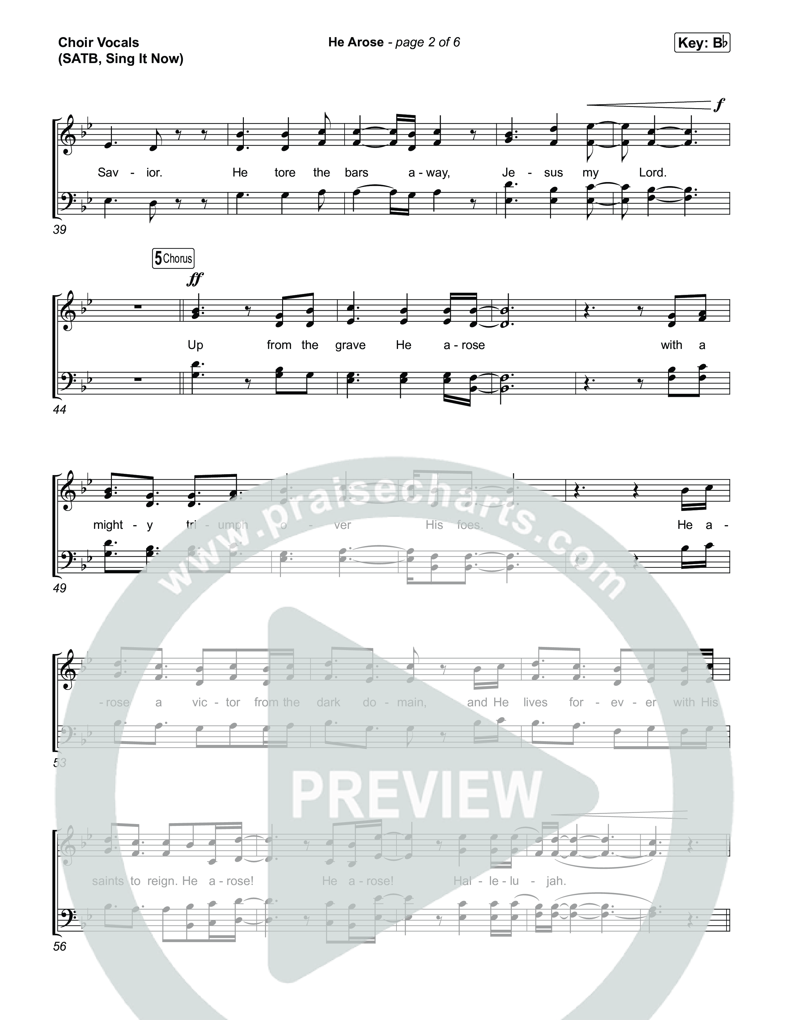 He Arose (Sing It Now) Choir Sheet (SATB) (Tommee Profitt / Phil Wickham / Arr. Luke Gambill)