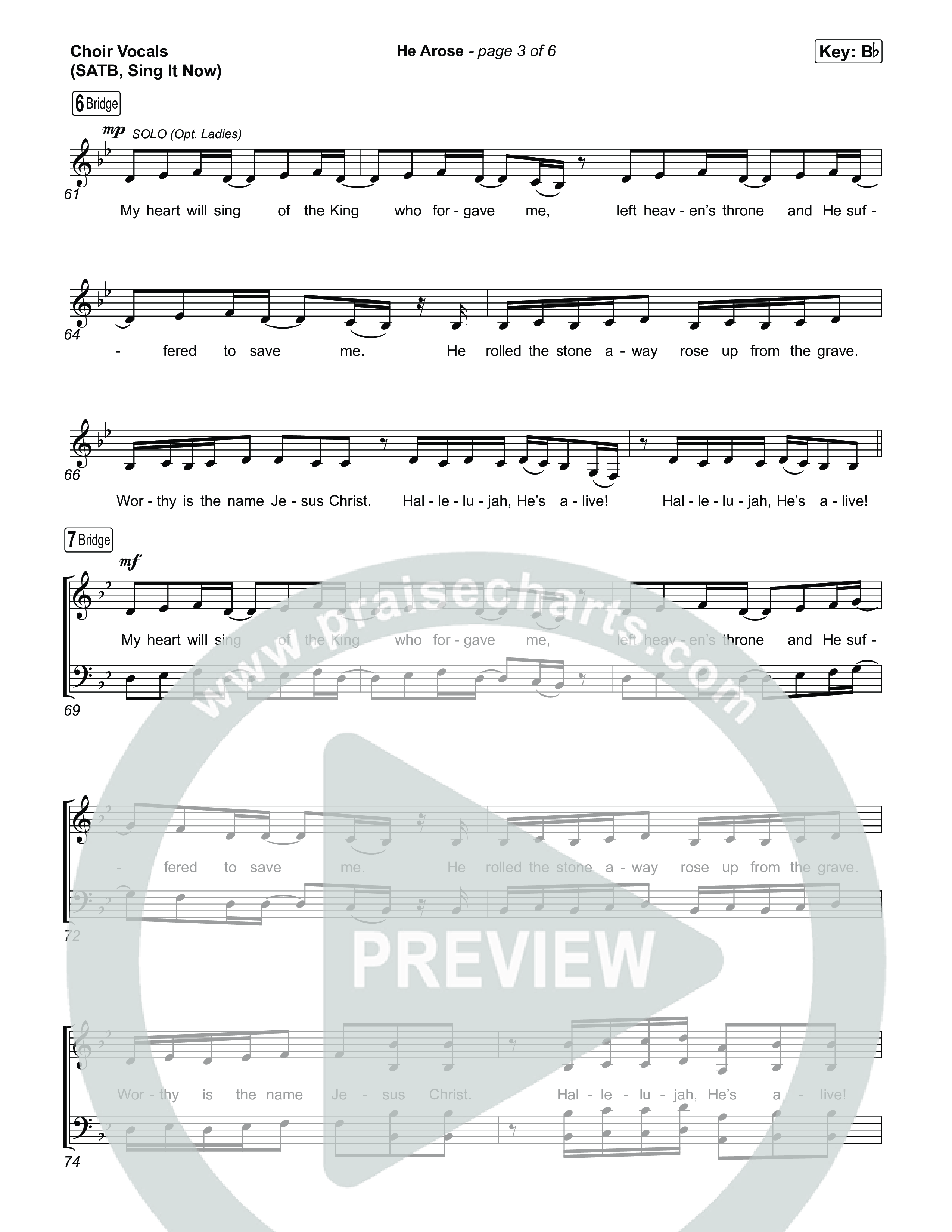 He Arose (Sing It Now) Choir Sheet (SATB) (Tommee Profitt / Phil Wickham / Arr. Luke Gambill)