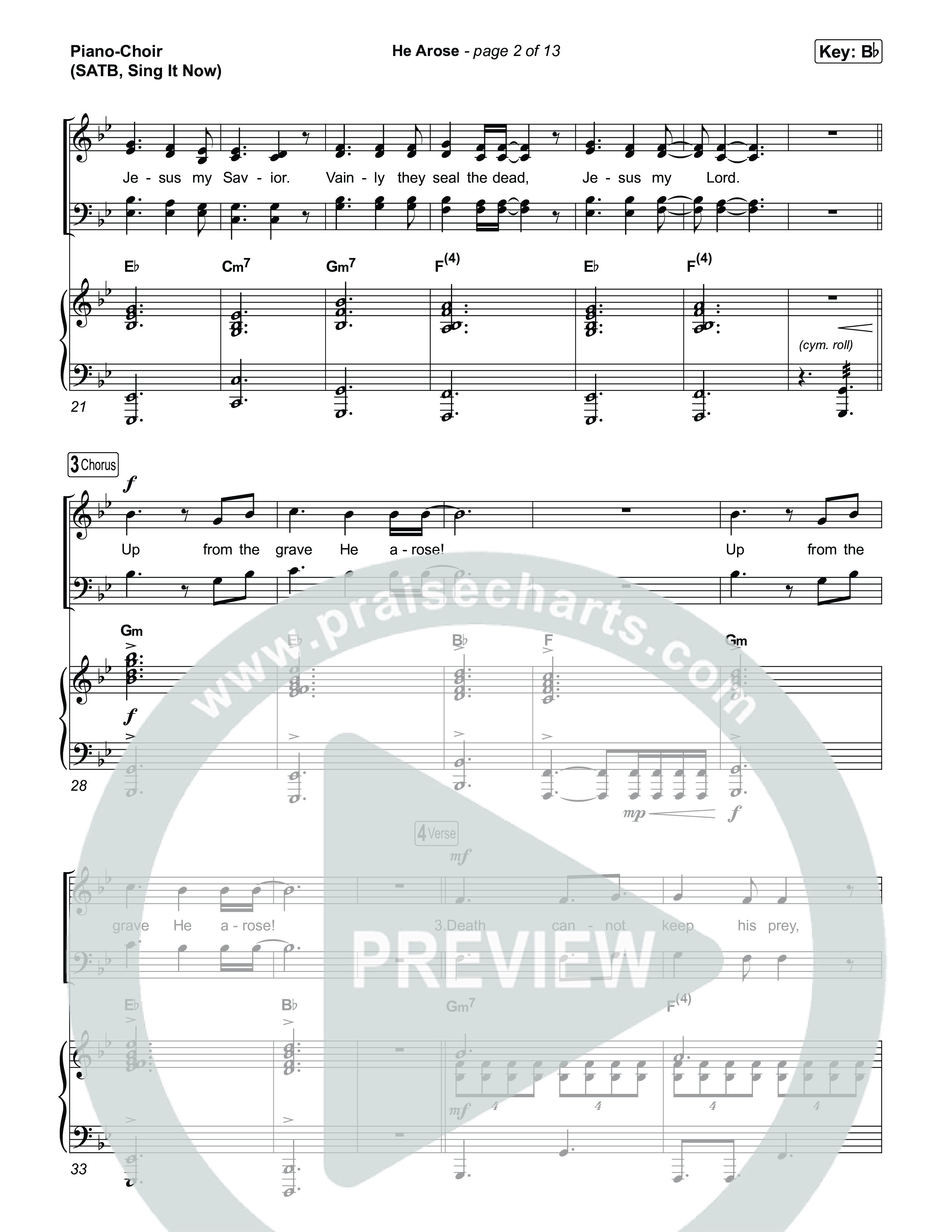 He Arose (Sing It Now) Piano/Choir (SATB) (Tommee Profitt / Phil Wickham / Arr. Luke Gambill)