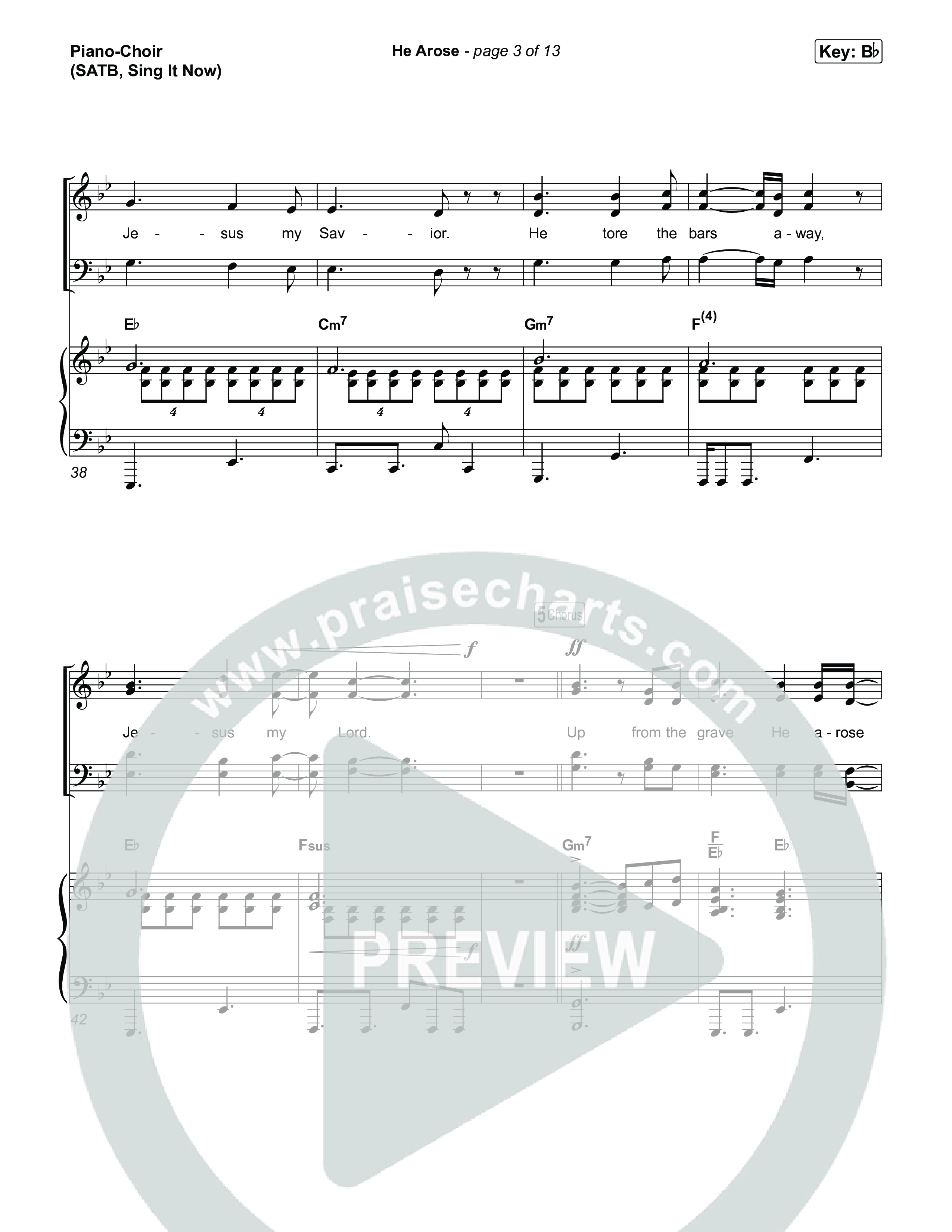 He Arose (Sing It Now) Piano/Choir (SATB) (Tommee Profitt / Phil Wickham / Arr. Luke Gambill)