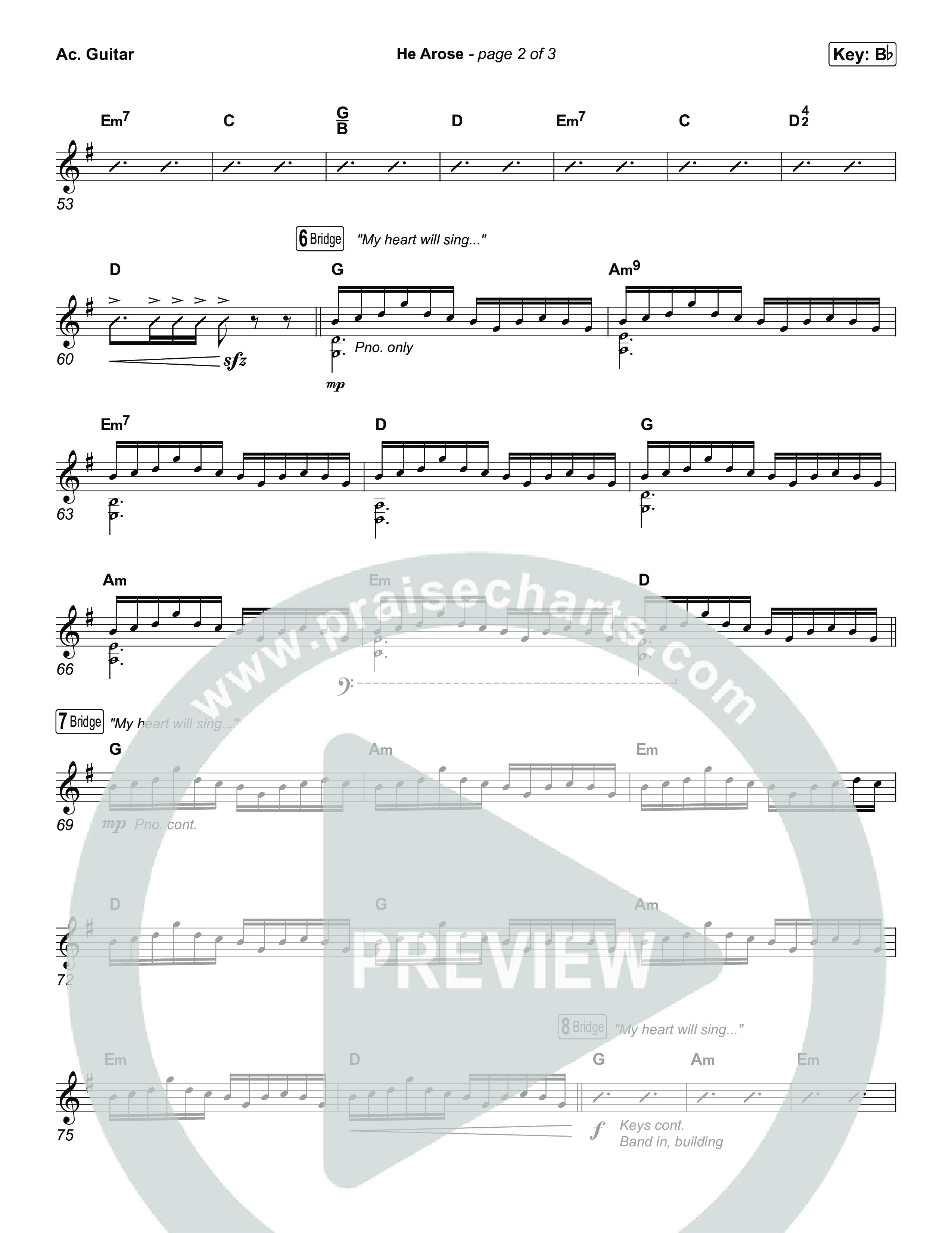 He Arose (Worship Choir/SAB) Acoustic Guitar (Tommee Profitt / Phil Wickham / Arr. Luke Gambill)