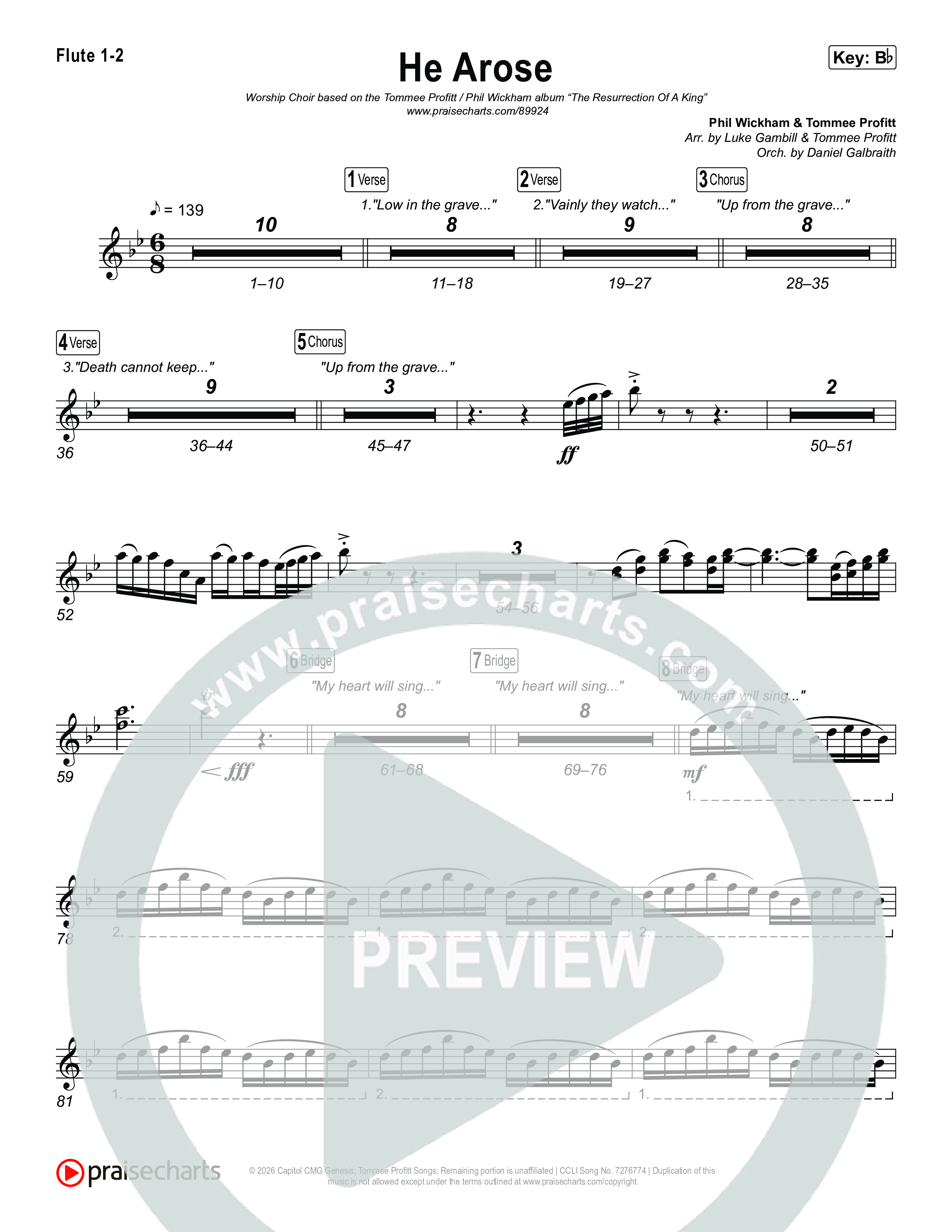 He Arose (Worship Choir/SAB) Wind Pack (Tommee Profitt / Phil Wickham / Arr. Luke Gambill)