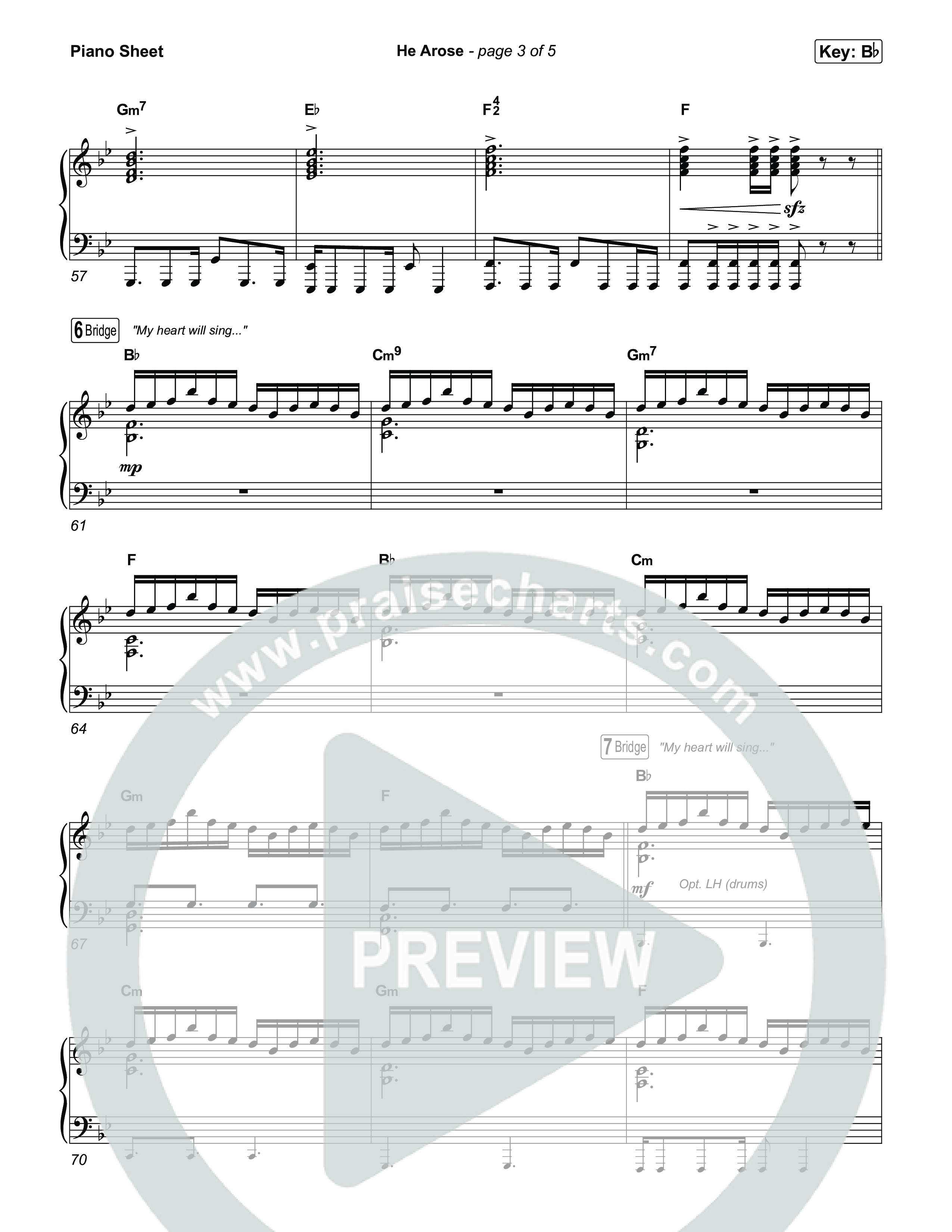 He Arose (Worship Choir/SAB) Piano Sheet (Tommee Profitt / Phil Wickham / Arr. Luke Gambill)