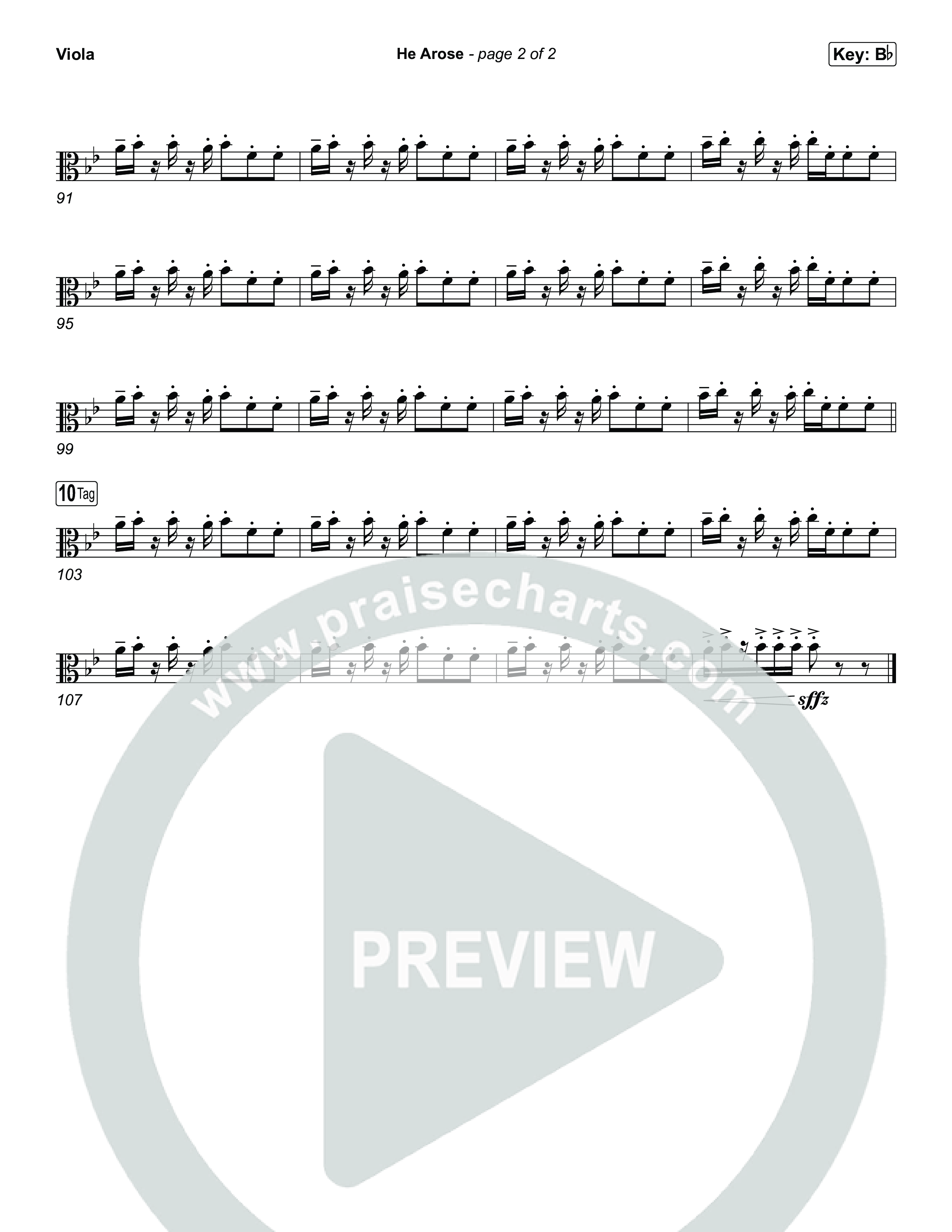 He Arose (Worship Choir/SAB) Viola (Tommee Profitt / Phil Wickham / Arr. Luke Gambill)