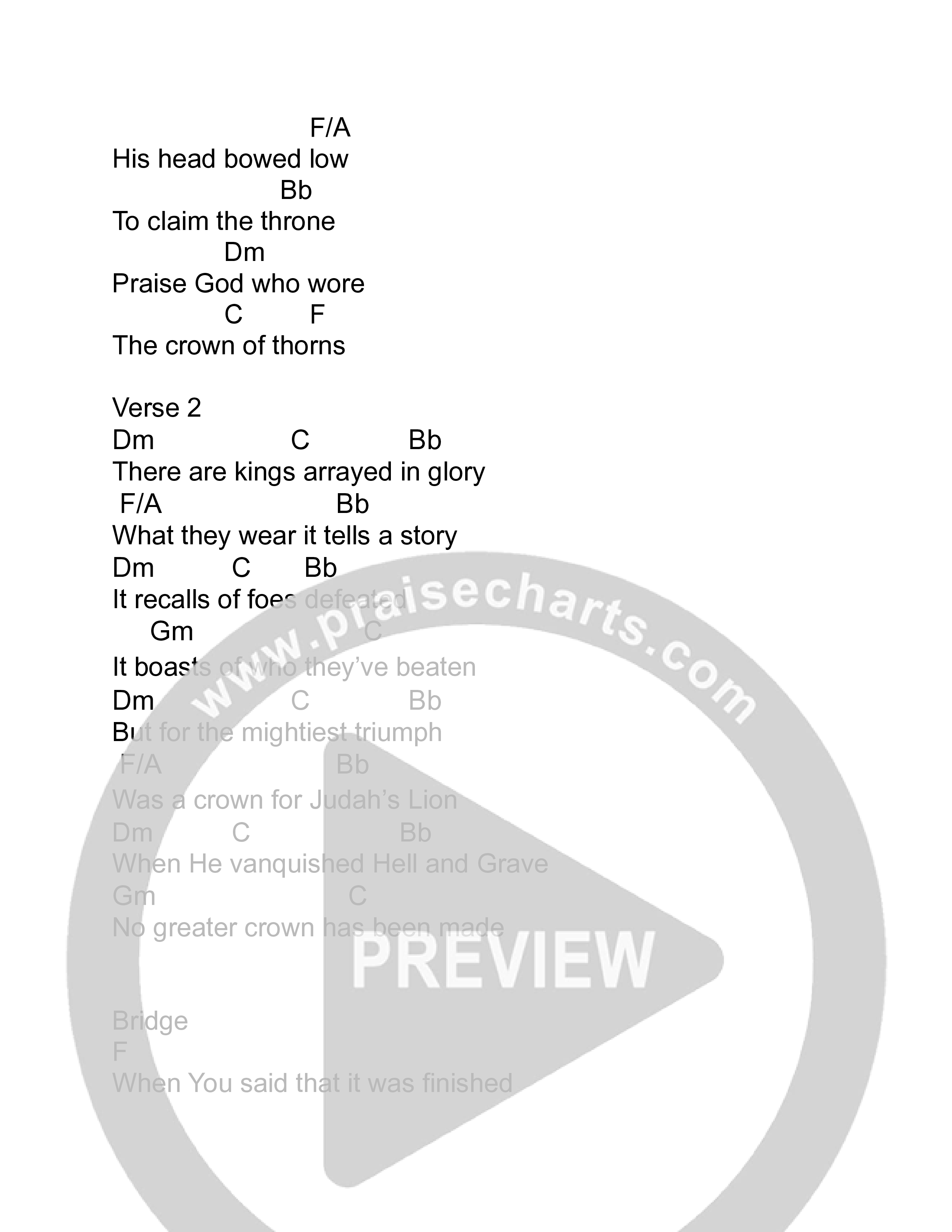 Crown Of Thorns Chord Chart (Phil King)