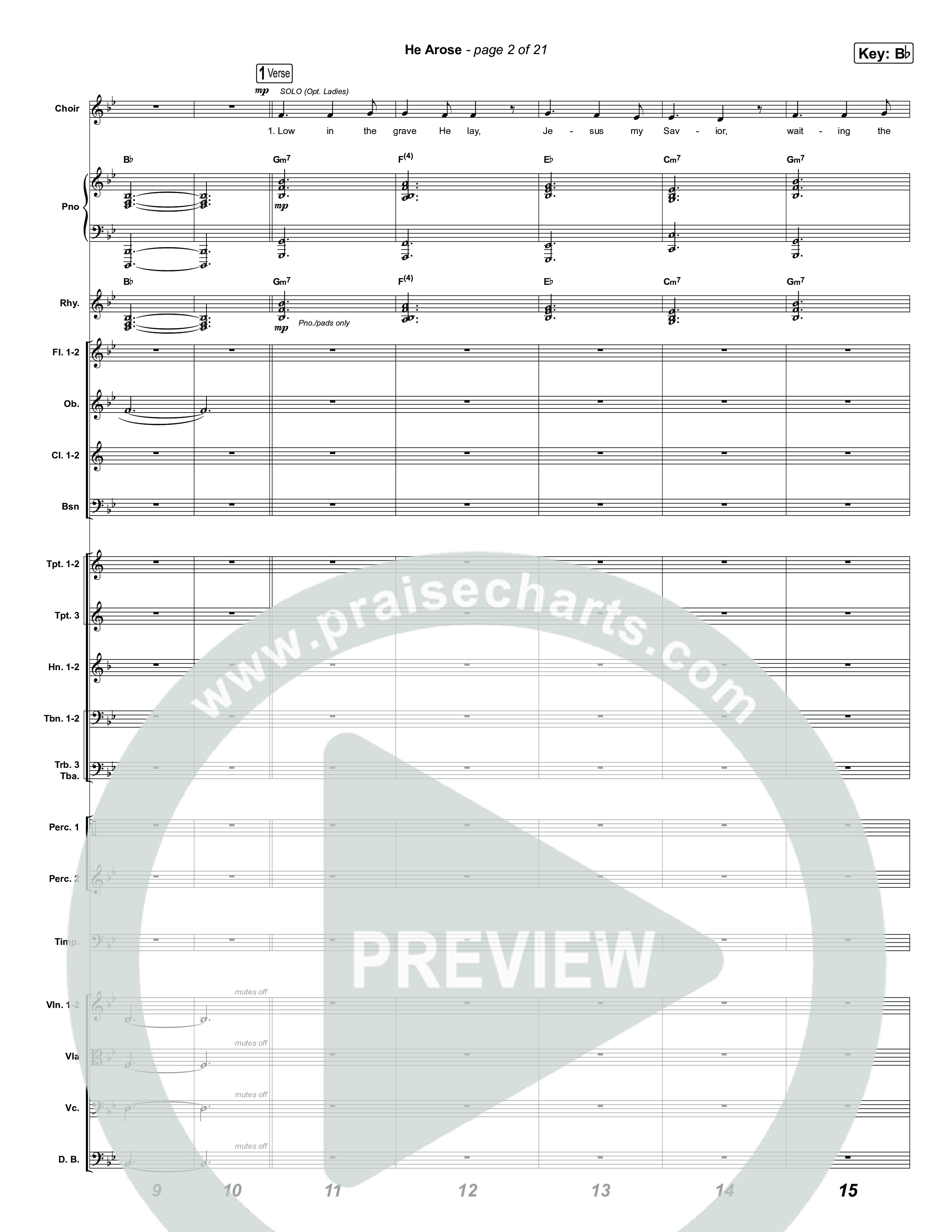 He Arose (Unison/2-Part) Orchestration (Tommee Profitt / Phil Wickham / Arr. Luke Gambill)