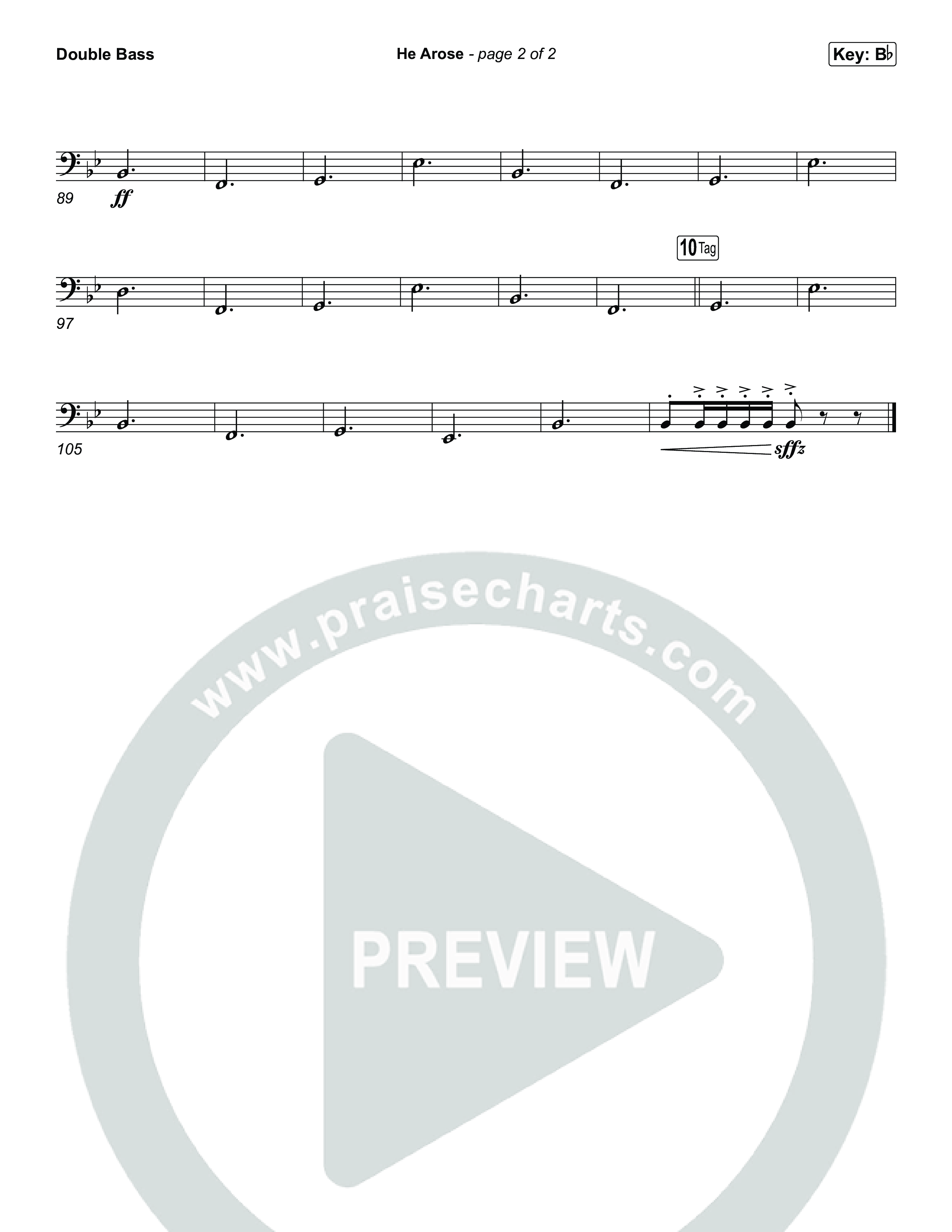 He Arose (Unison/2-Part) Double Bass (Tommee Profitt / Phil Wickham / Arr. Luke Gambill)
