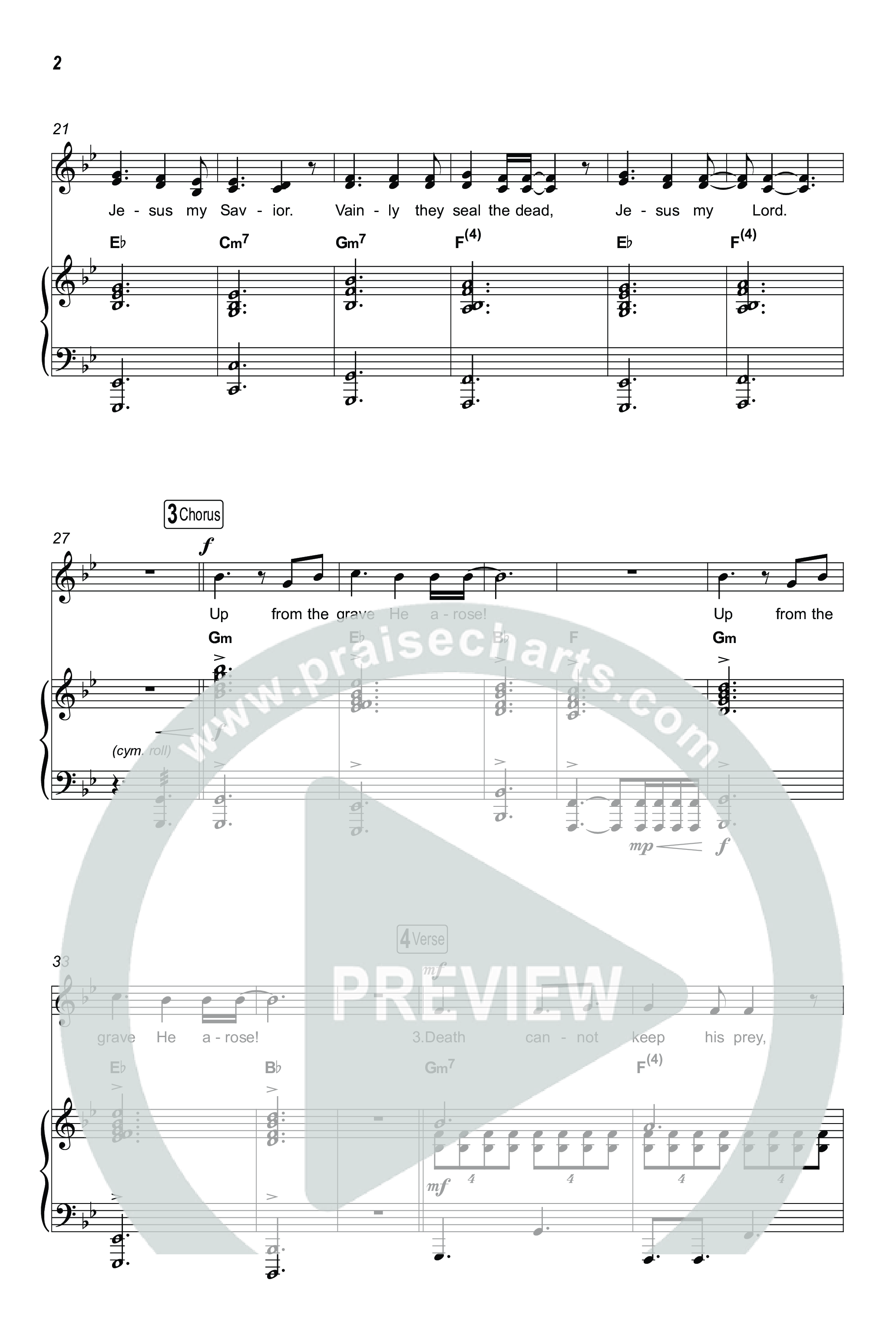 He Arose (Unison/2-Part) Octavo (Uni/2-Part & Pno) (Tommee Profitt / Phil Wickham / Arr. Luke Gambill)