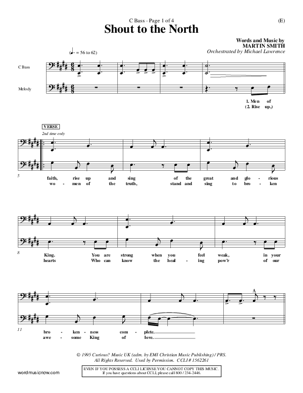 Shout To The North Contrabass (Delirious)