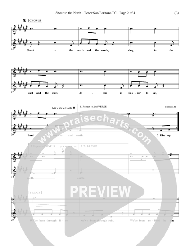 Shout To The North Tenor Sax 1 (Delirious)