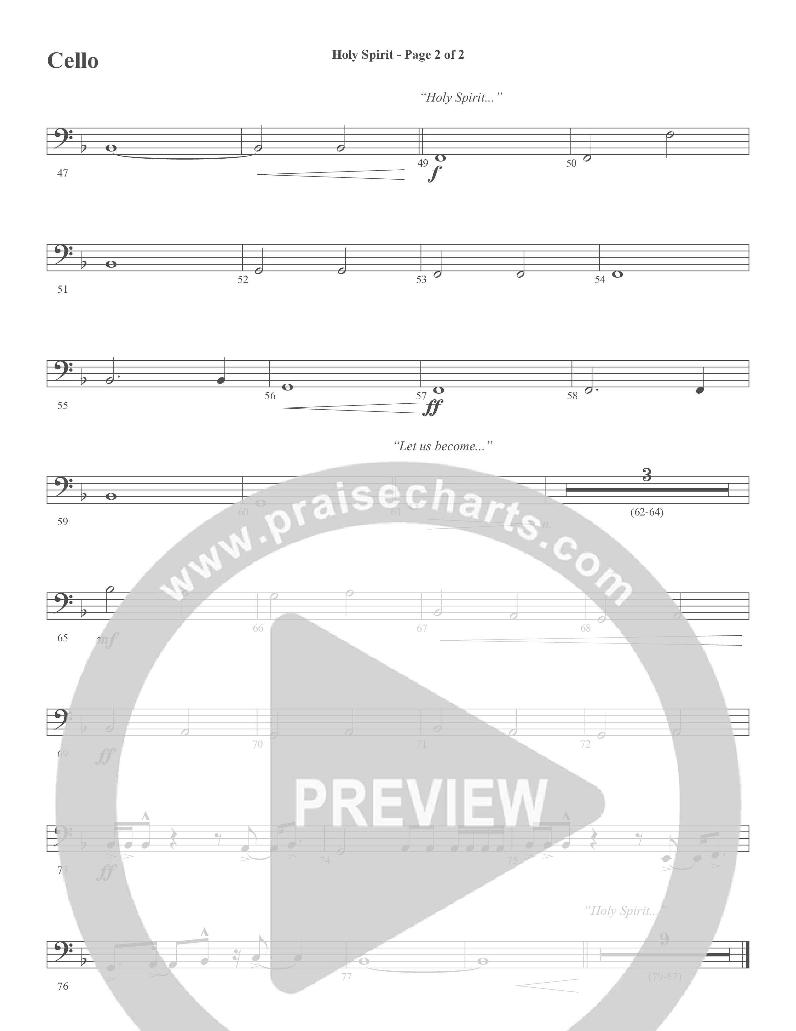 Holy Spirit (Choral Anthem SATB) Cello (Word Music Choral / Arr. Daniel Semsen)