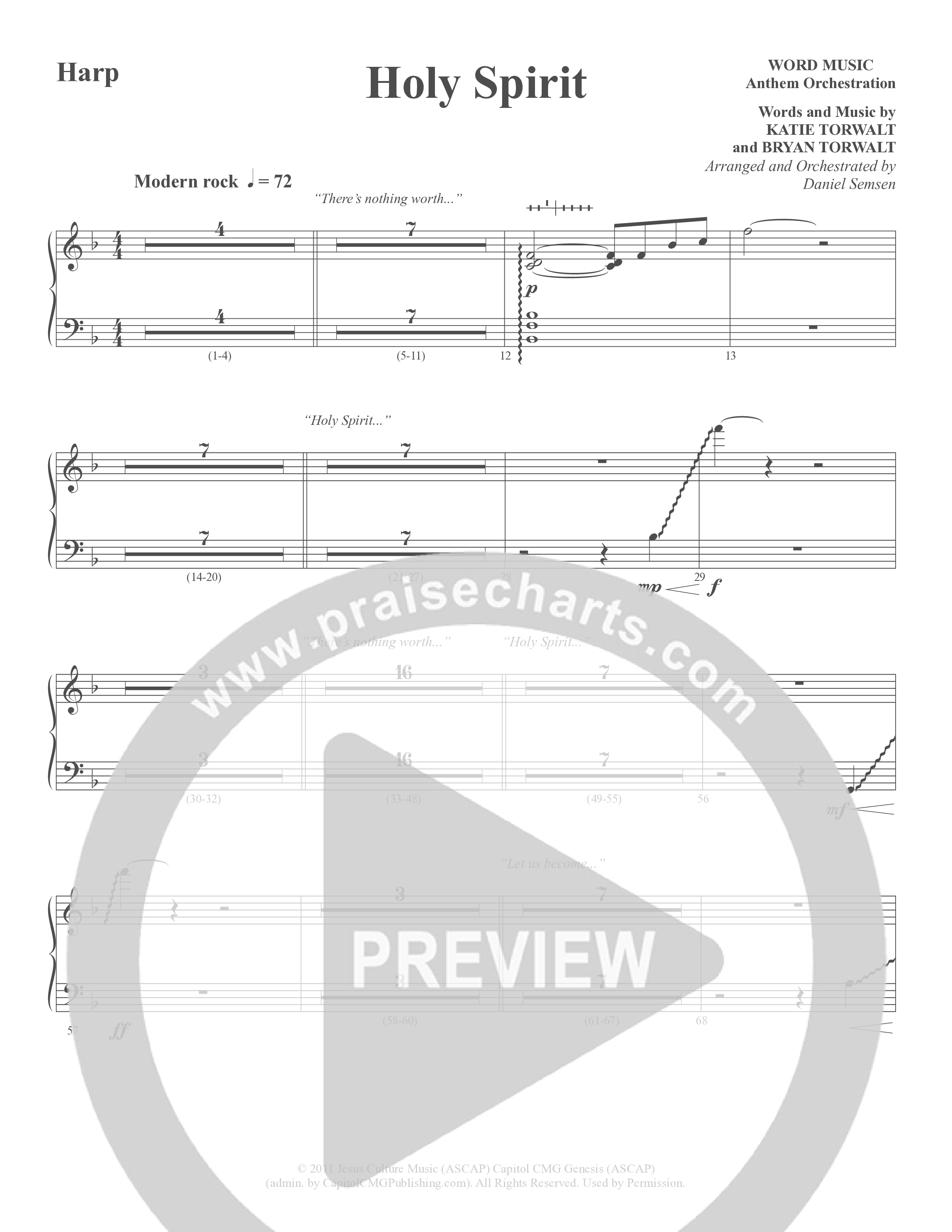 Holy Spirit (Choral Anthem SATB) Harp (Word Music Choral / Arr. Daniel Semsen)