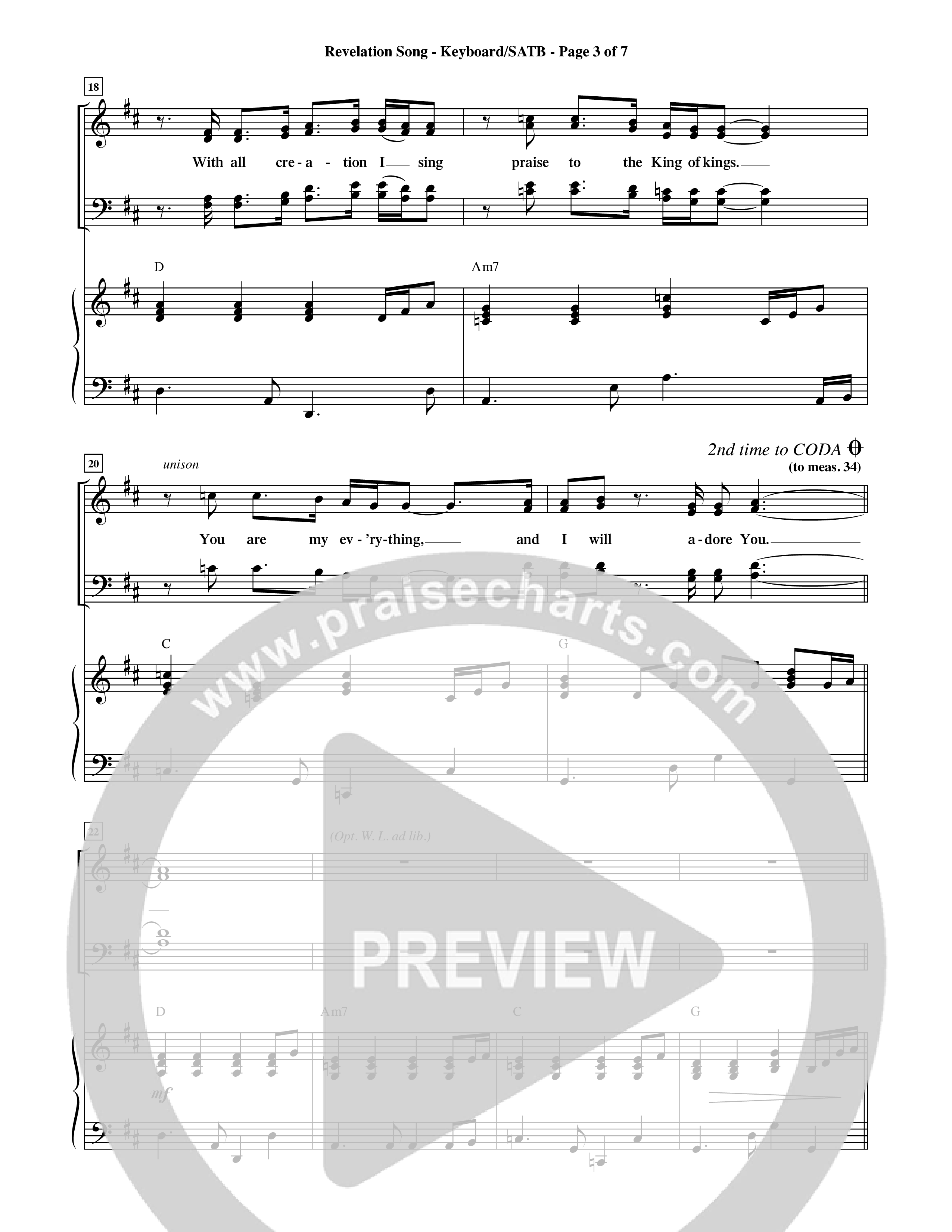 Revelation Song (Choral Anthem SATB) Keyboard/Vocal (SATB) (Word Music Choral / Orch. David Shipps)