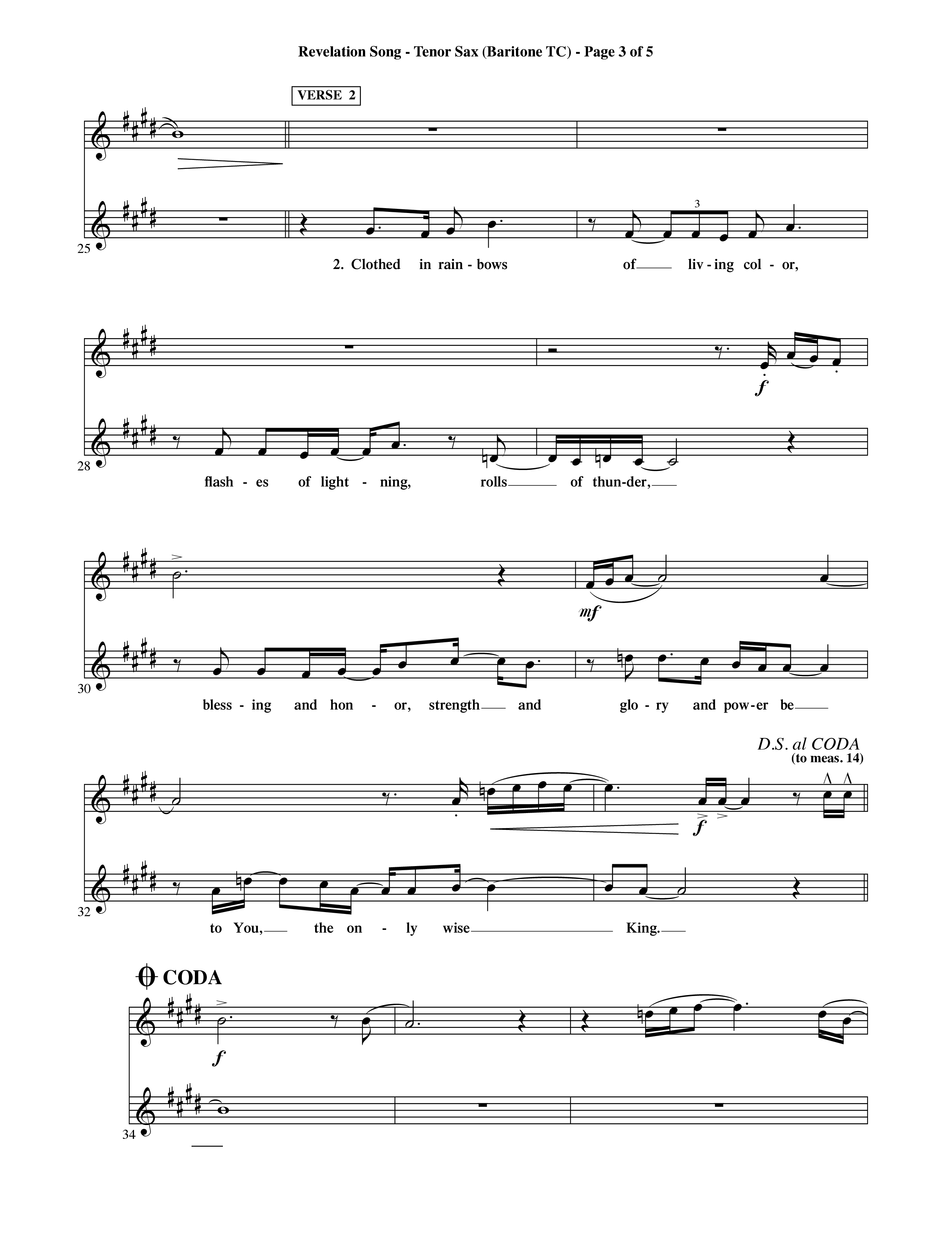 Revelation Song (Choral Anthem SATB) Tenor Sax/Baritone T.C. (Word Music Choral / Orch. David Shipps)