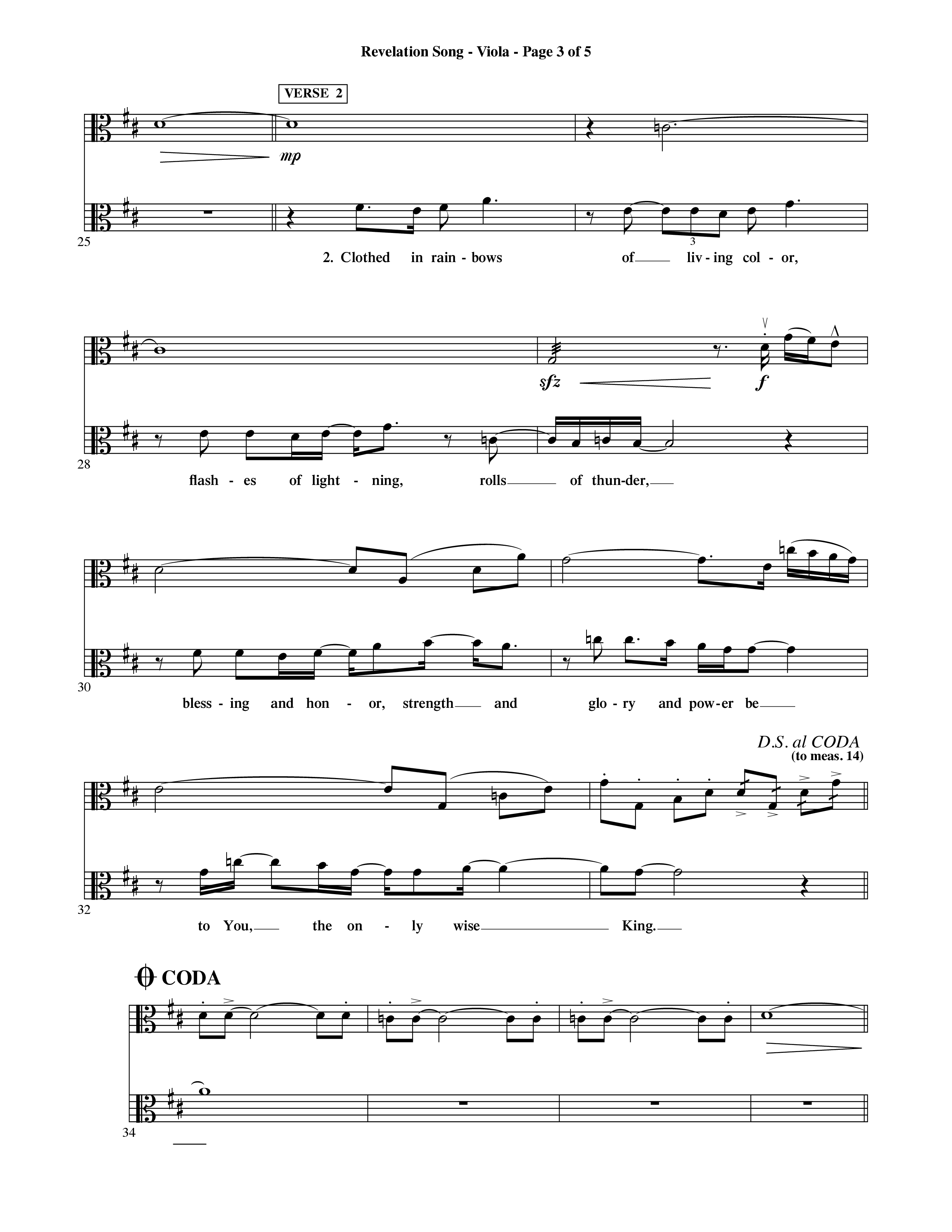 Revelation Song (Choral Anthem SATB) Viola (Word Music Choral / Orch. David Shipps)