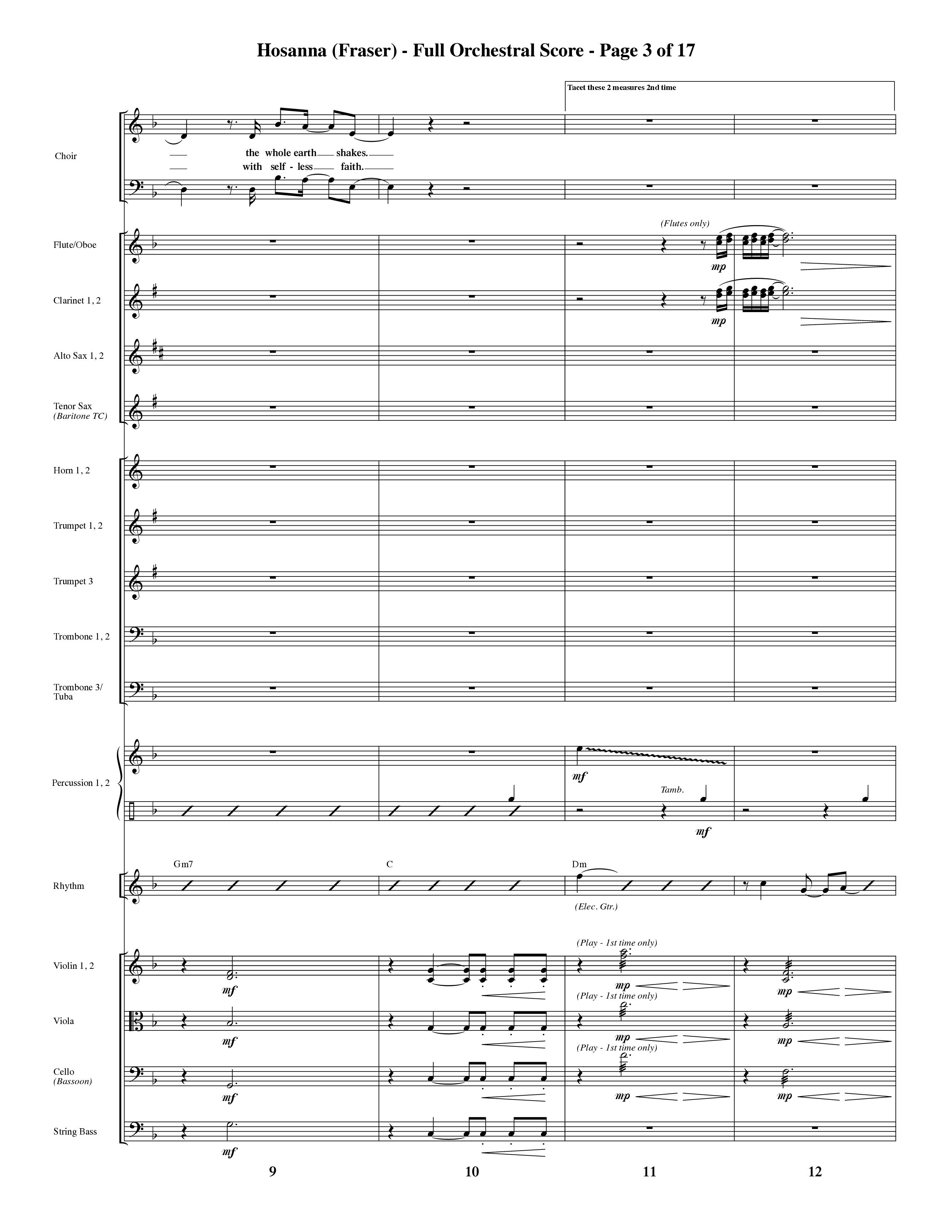 Hosanna (Choral Anthem SATB) Orchestration (Word Music Choral / Orch. David Shipps)