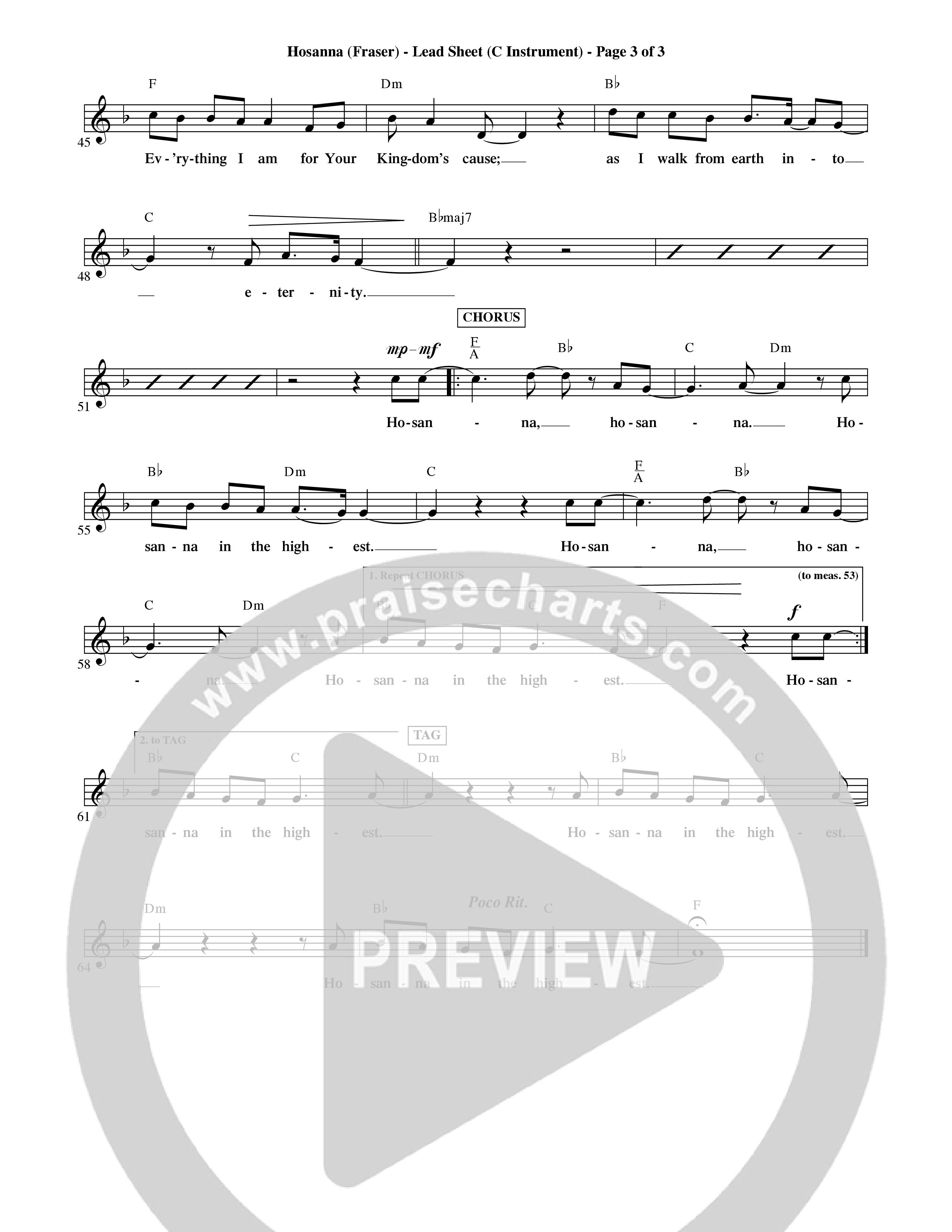 Hosanna (Choral Anthem SATB) Rhythm Pack (Word Music Choral / Orch. David Shipps)