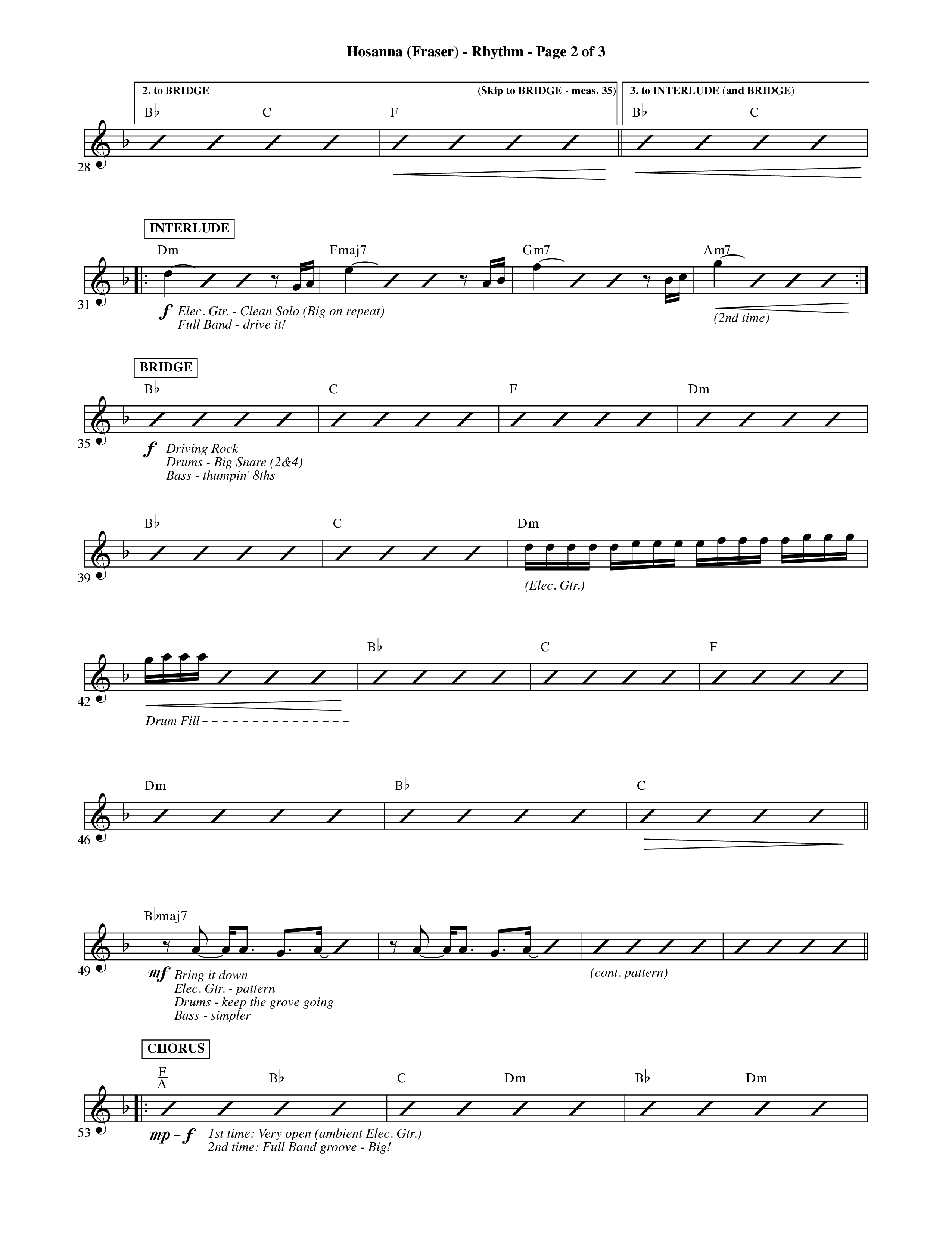 Hosanna (Choral Anthem SATB) Rhythm Chart (Word Music Choral / Orch. David Shipps)