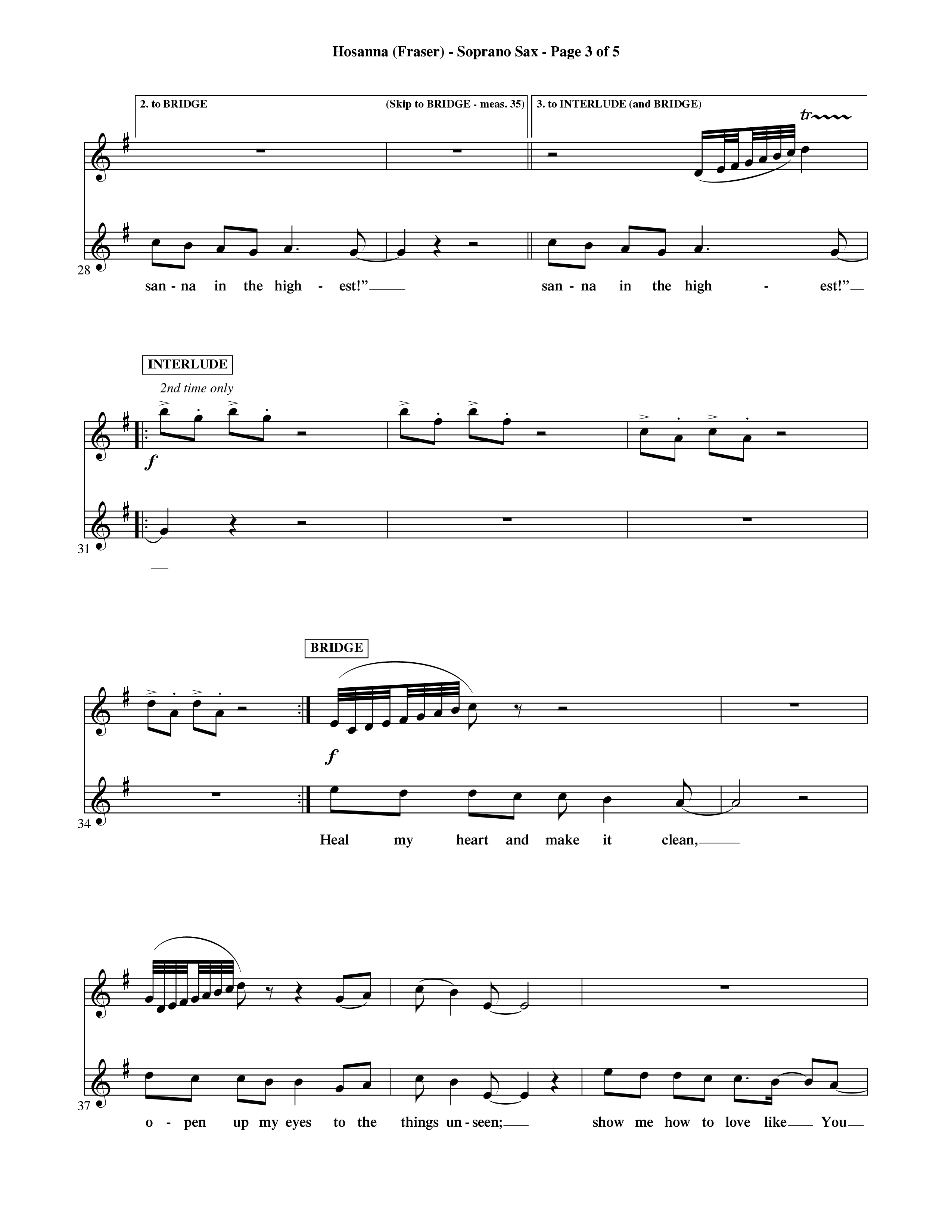 Hosanna (Choral Anthem SATB) Saxophone (Word Music Choral / Orch. David Shipps)
