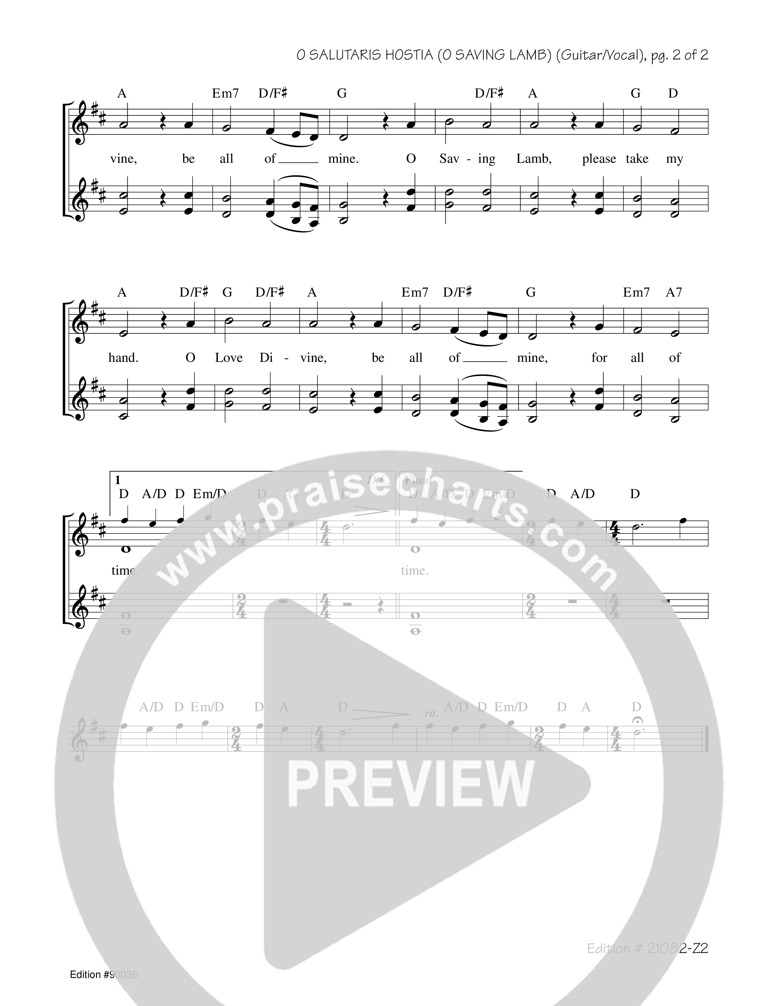 O Salutaris Hostia (O Saving Lamb) Rhythm/Vocal (Tom Booth)