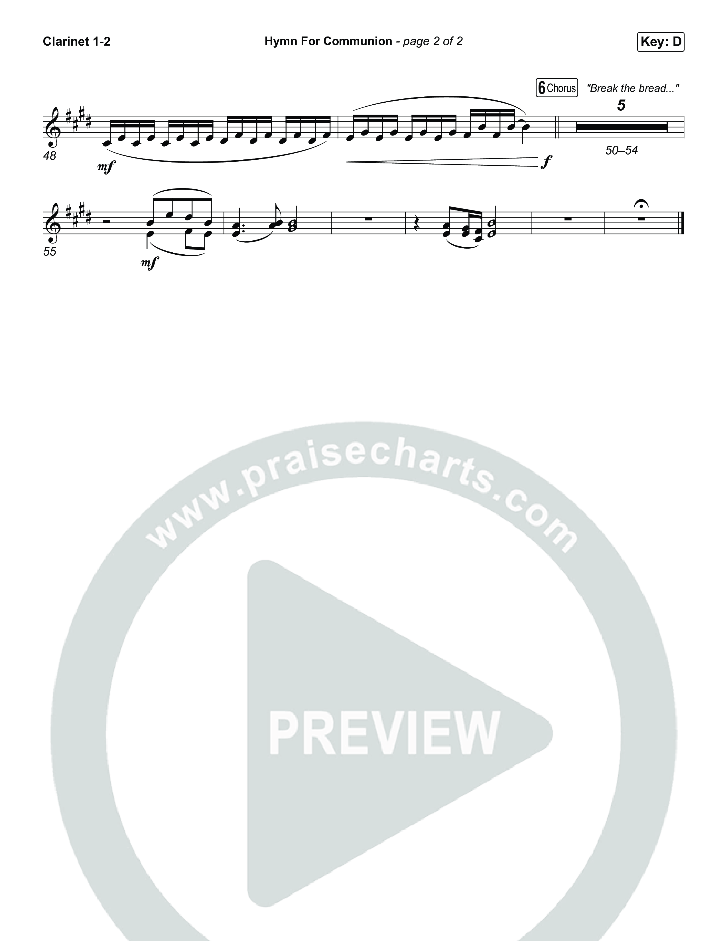 Hymn For Communion Clarinet 1,2 (Michael W. Smith)