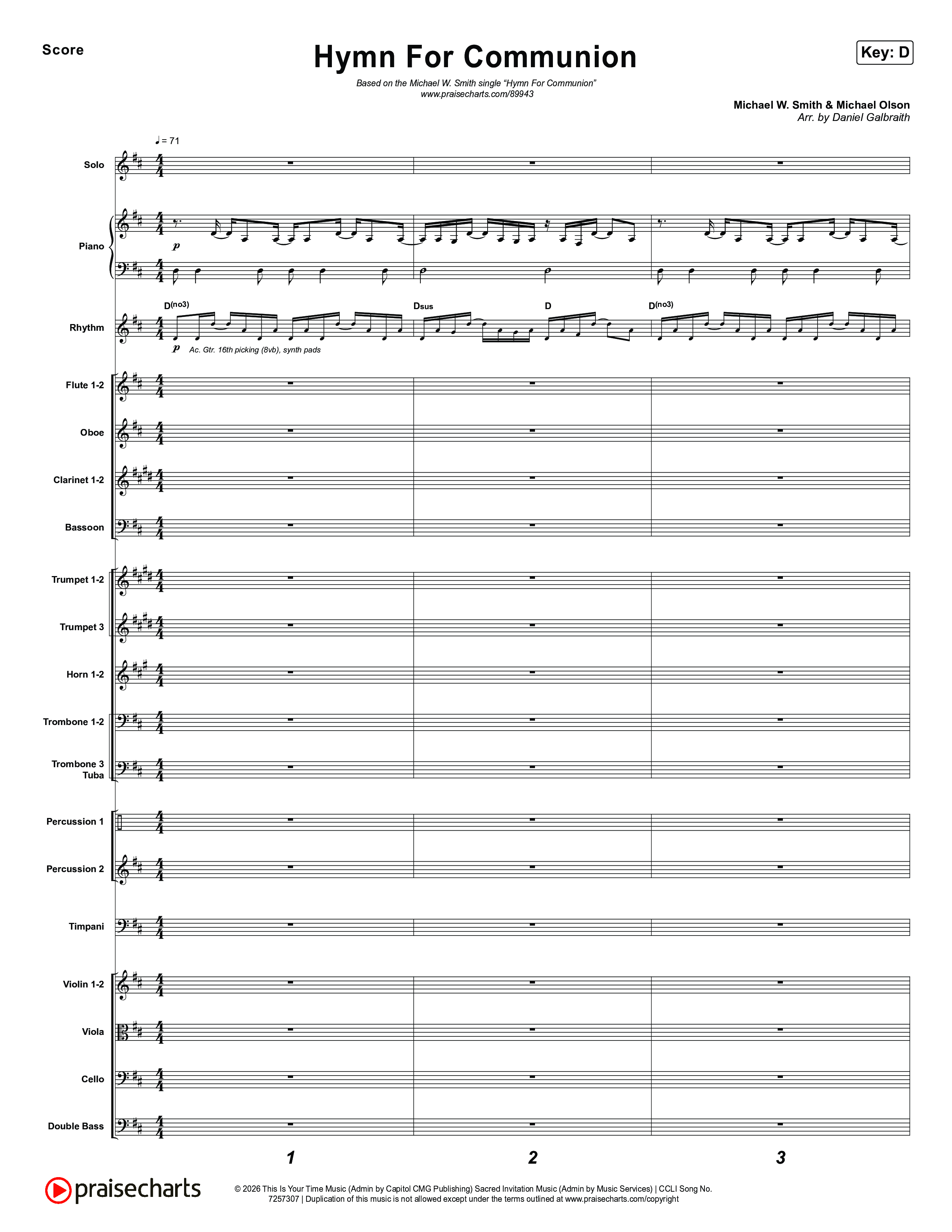 Hymn For Communion Orchestration (Michael W. Smith)