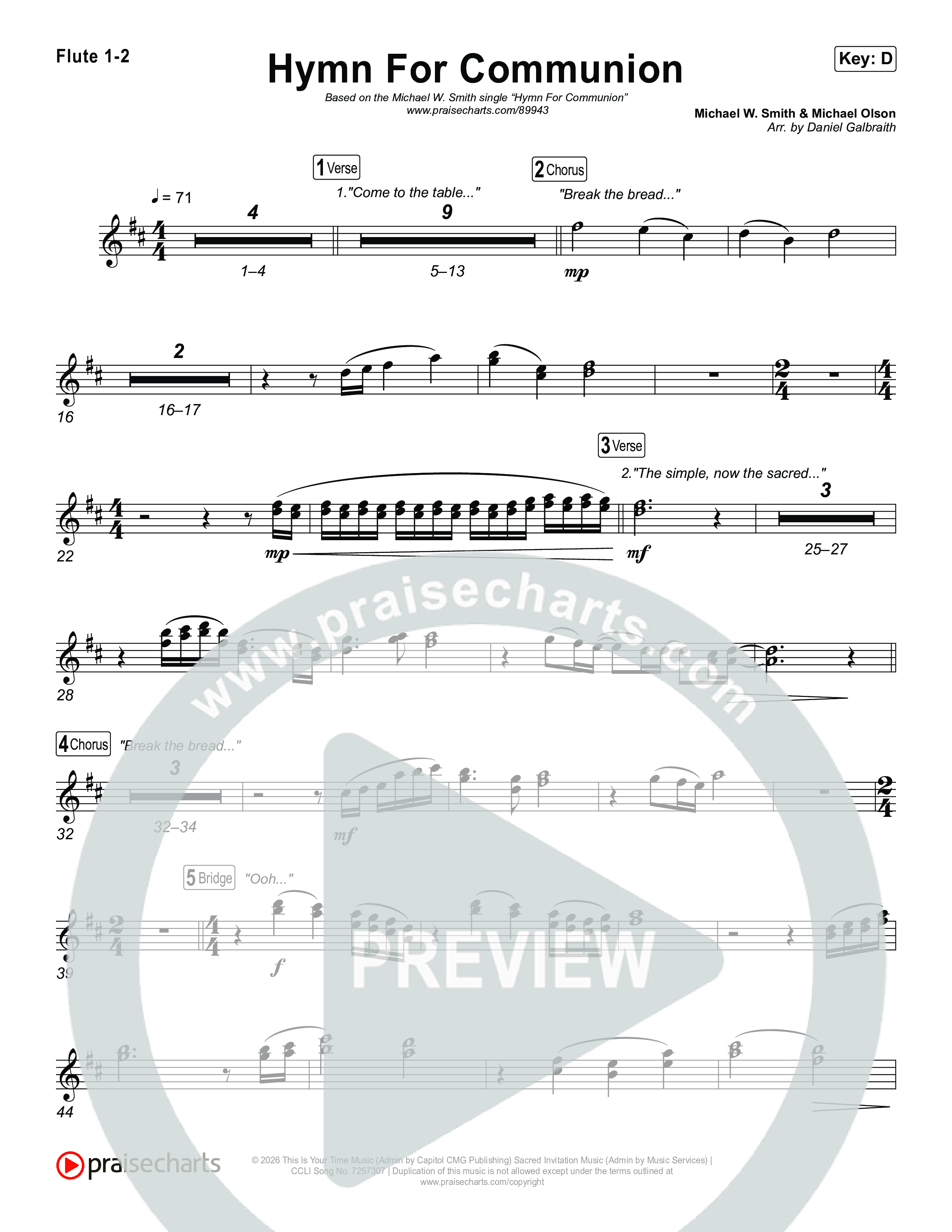 Hymn For Communion Wind Pack (Michael W. Smith)