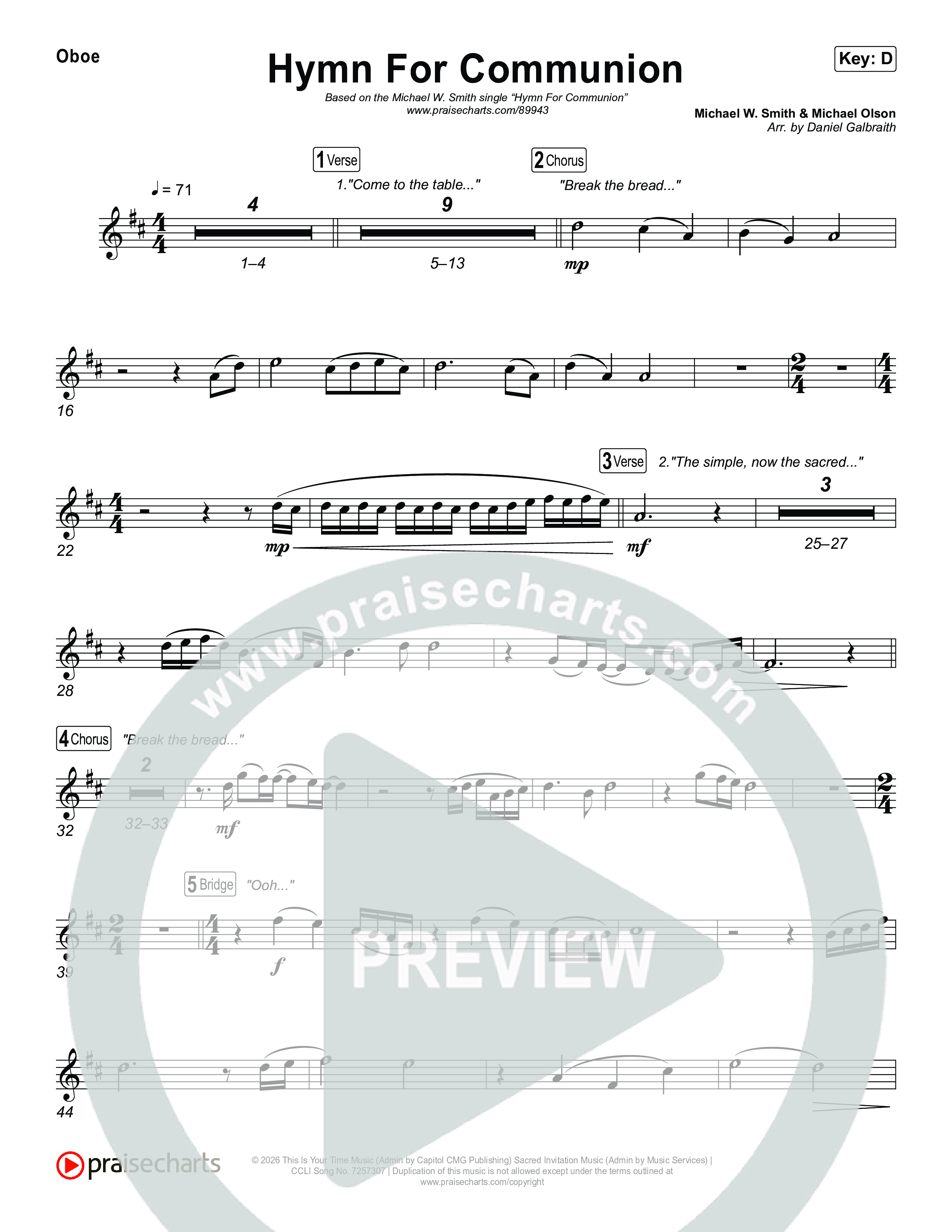 Hymn For Communion Wind Pack (Michael W. Smith)