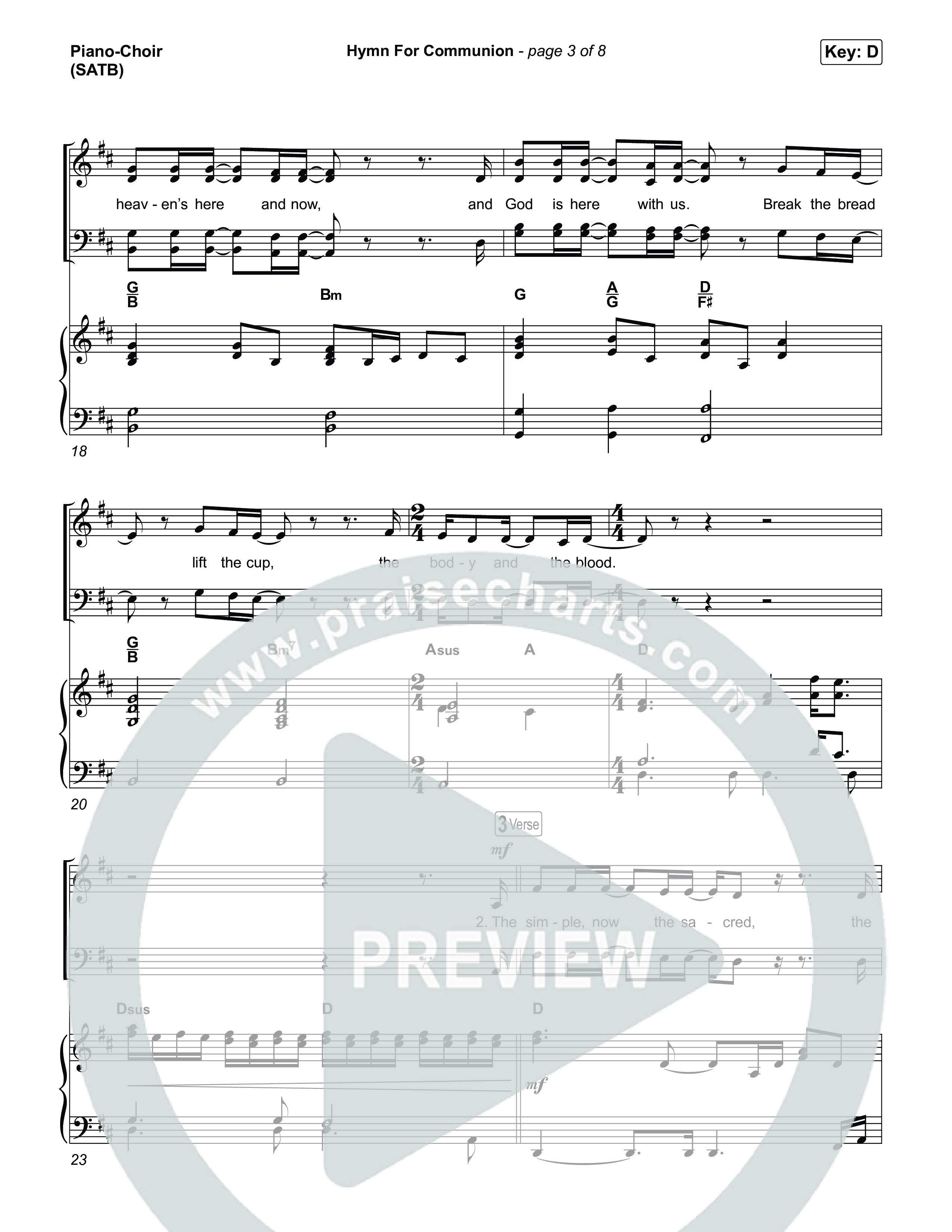 Hymn For Communion Piano/Vocal Pack (Michael W. Smith)