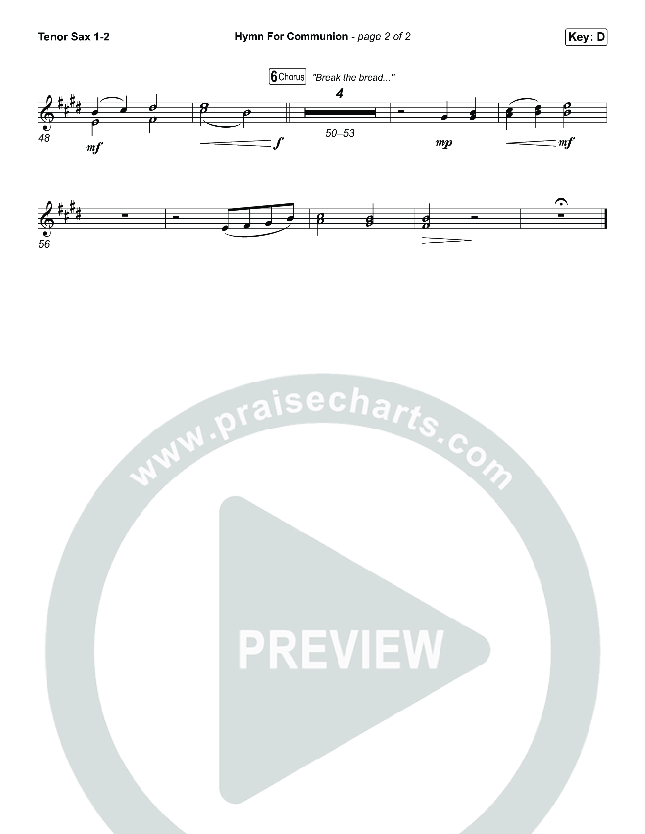 Hymn For Communion Sax Pack (Michael W. Smith)