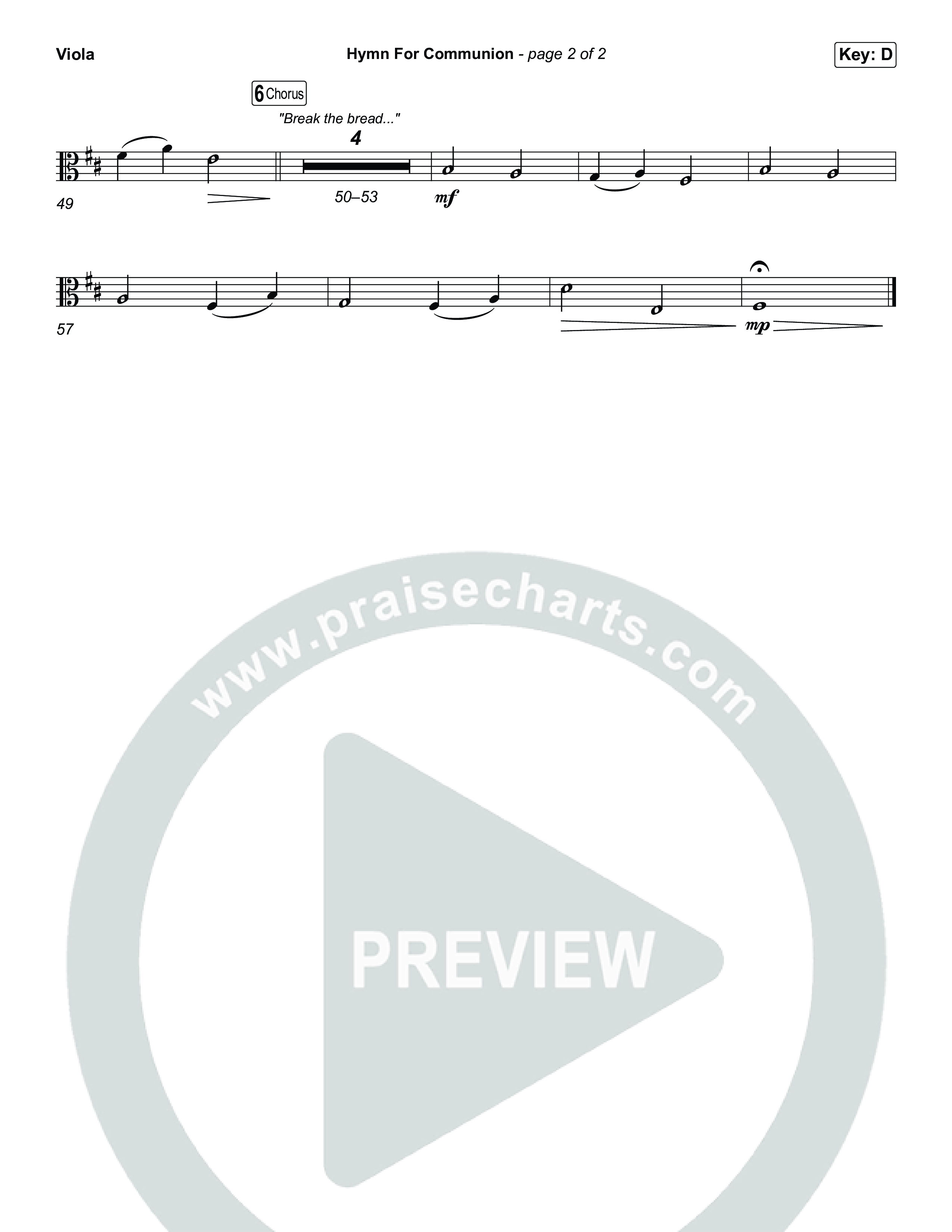 Hymn For Communion Viola (Michael W. Smith)