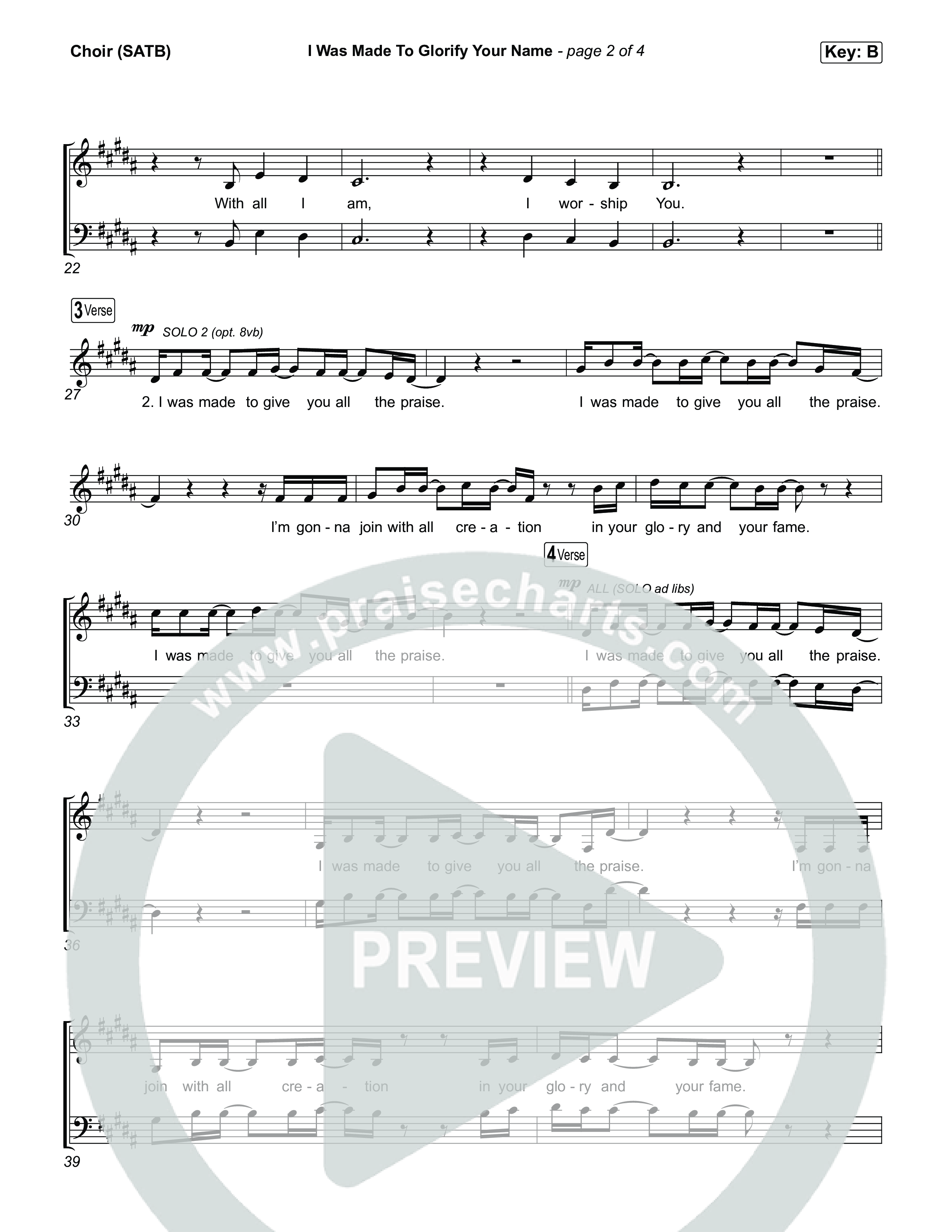 I Was Made To Glorify Your Name Choir Sheet (SATB) (Maverick City Music)