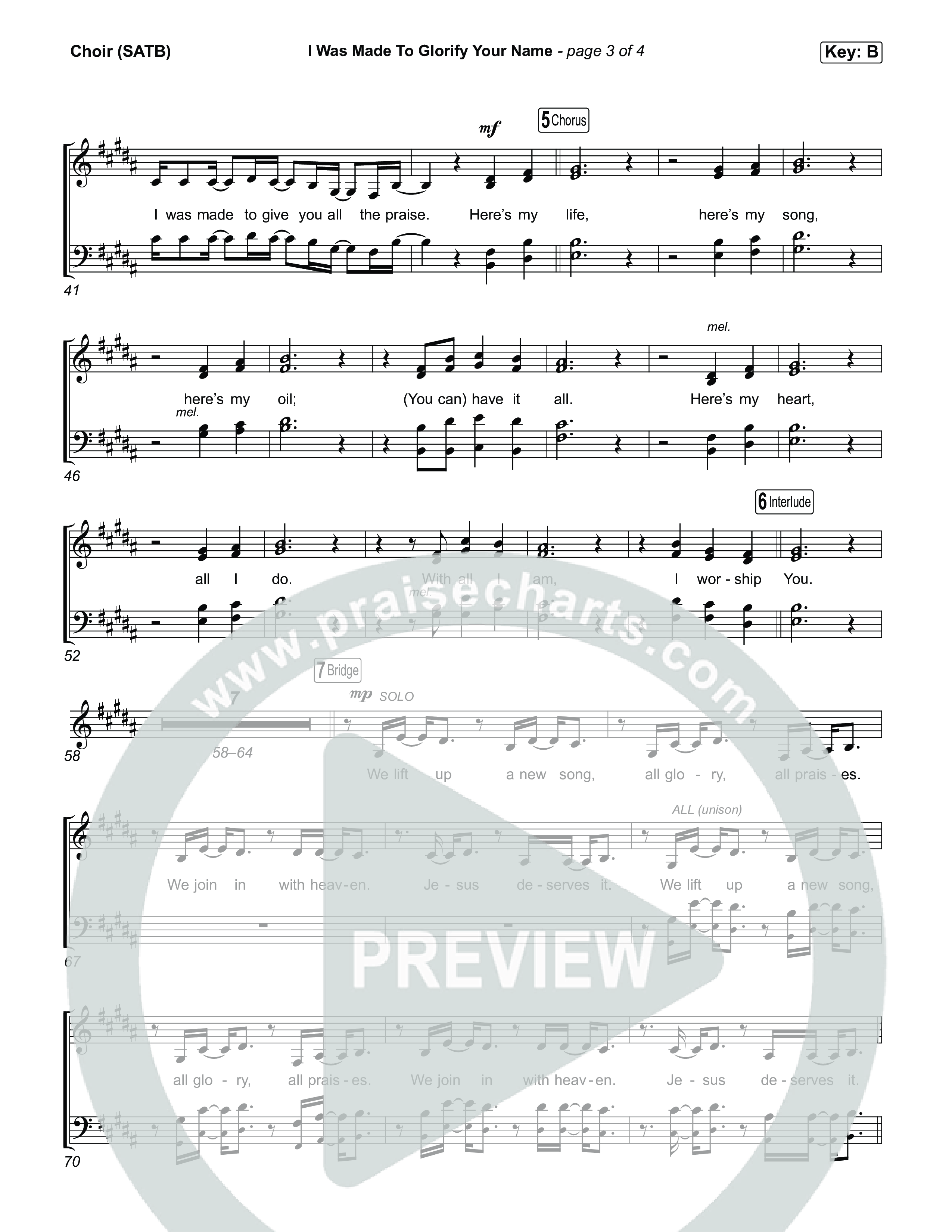 I Was Made To Glorify Your Name Choir Sheet (SATB) (Maverick City Music)