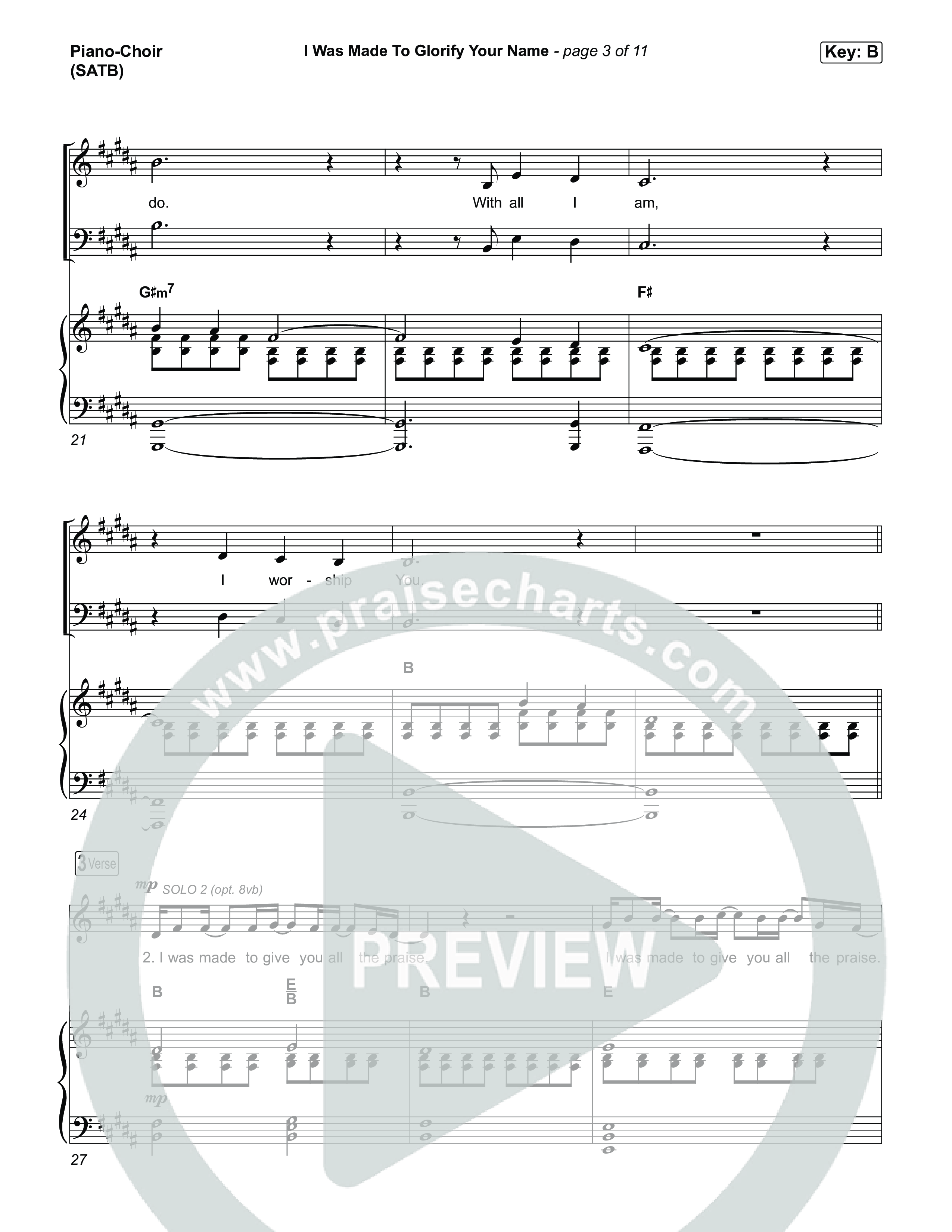 I Was Made To Glorify Your Name Piano/Vocal Pack (Maverick City Music)