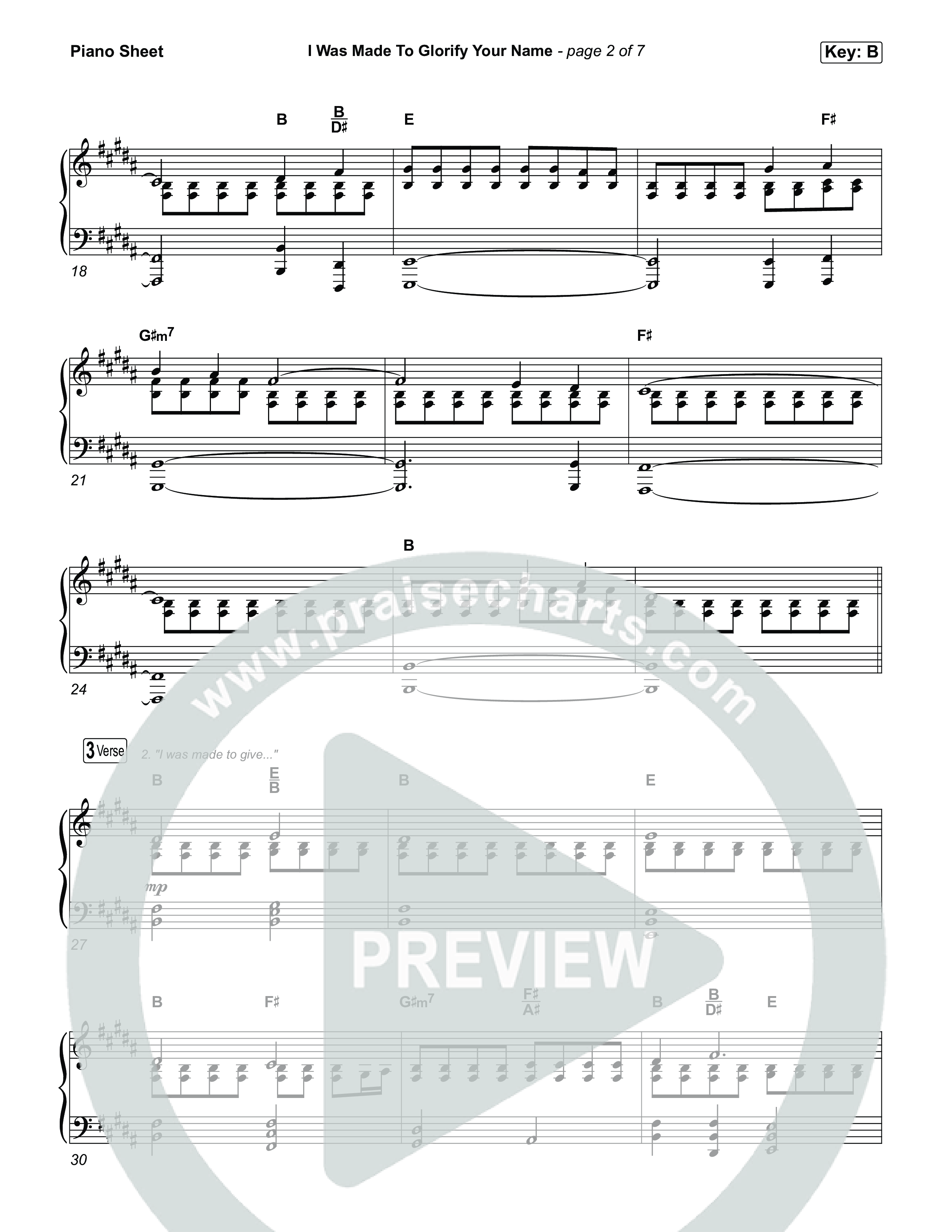 I Was Made To Glorify Your Name Piano Sheet (Maverick City Music)