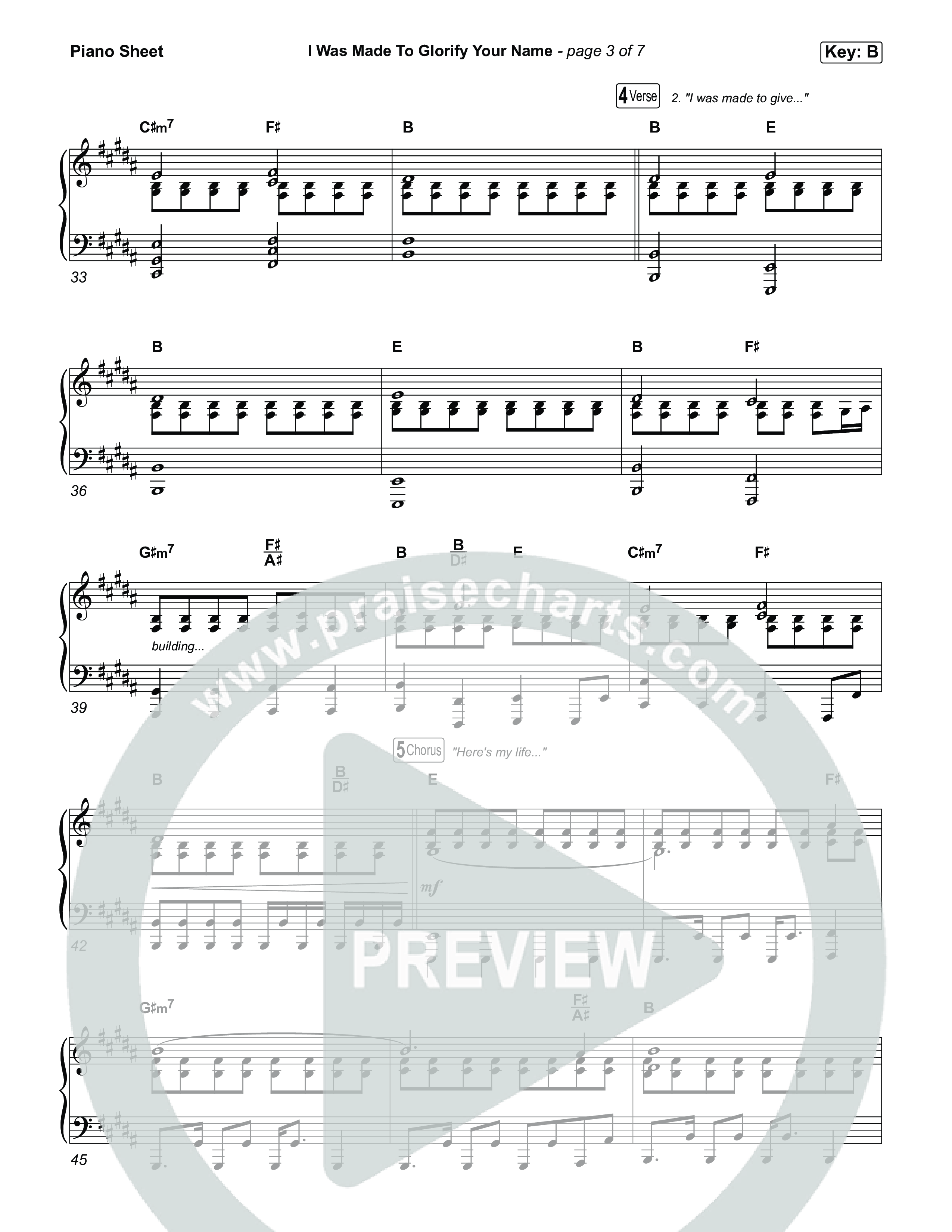 I Was Made To Glorify Your Name Piano Sheet (Maverick City Music)