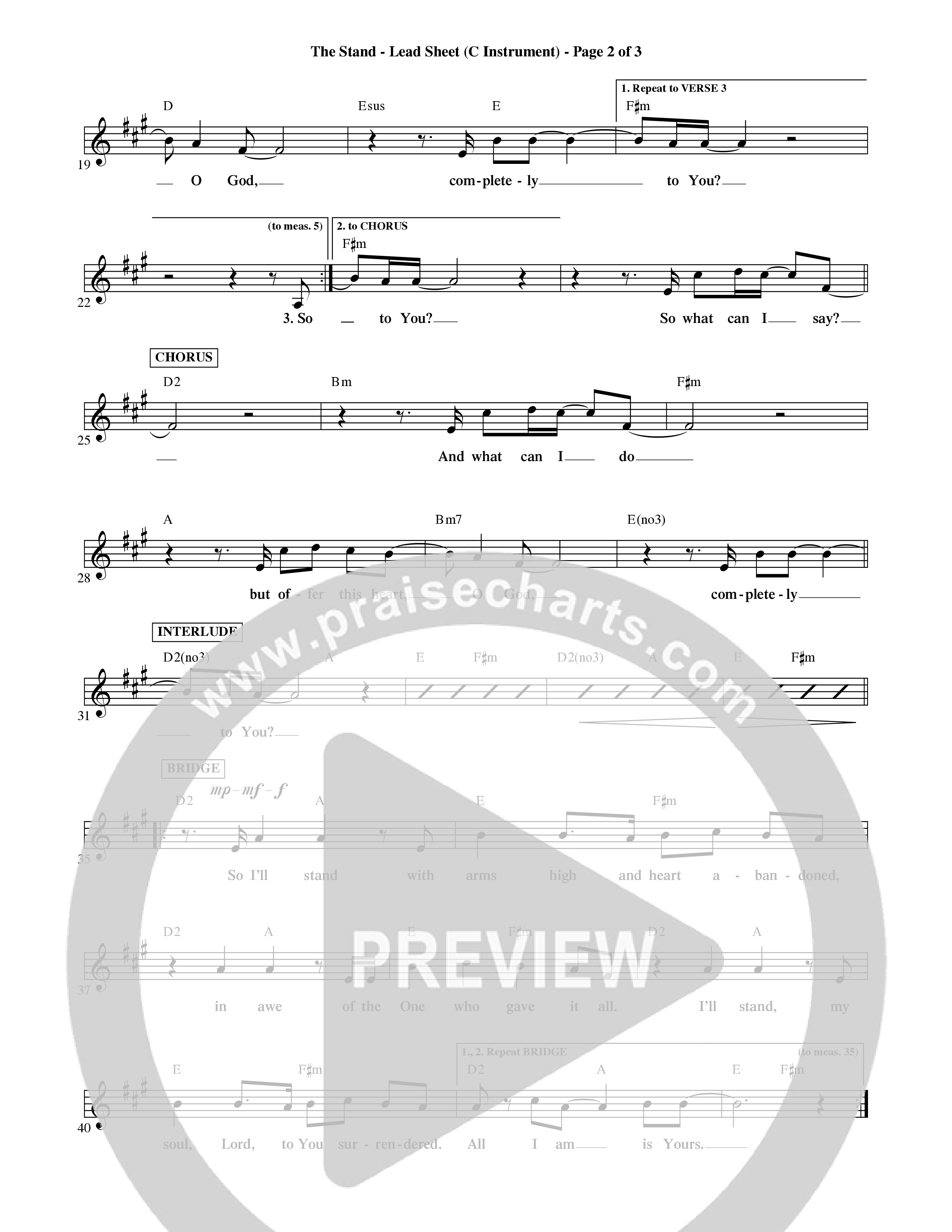 The Stand (Choral Anthem SATB) Rhythm Pack (Word Music Choral / Orch. Ric Domenico)