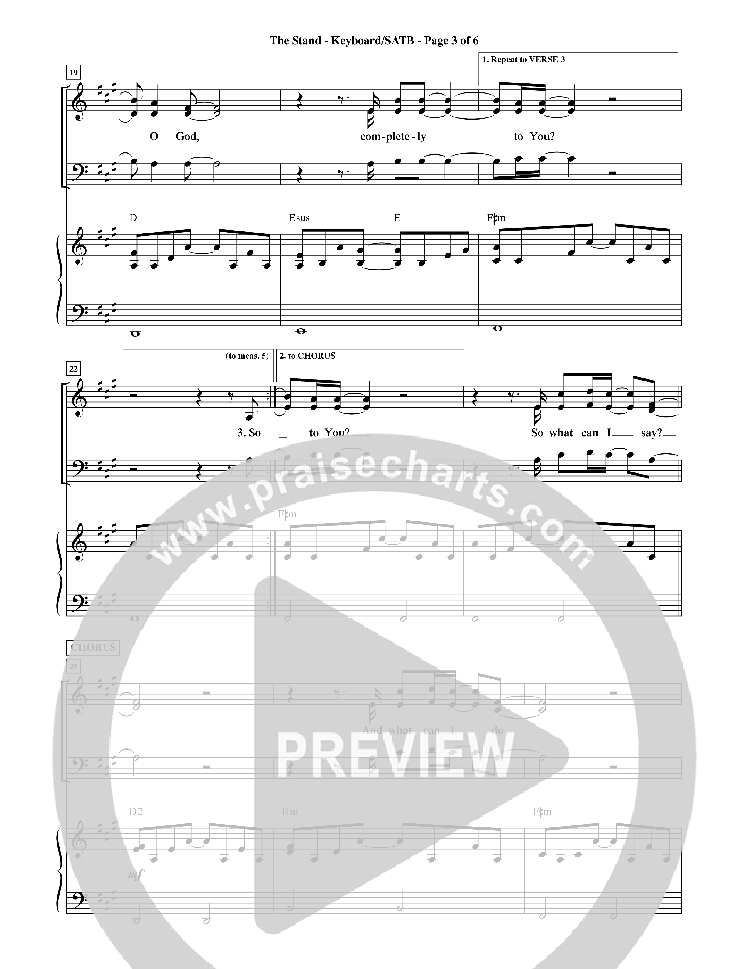 The Stand (Choral Anthem SATB) Keyboard/Vocal (SATB) (Word Music Choral / Orch. Ric Domenico)